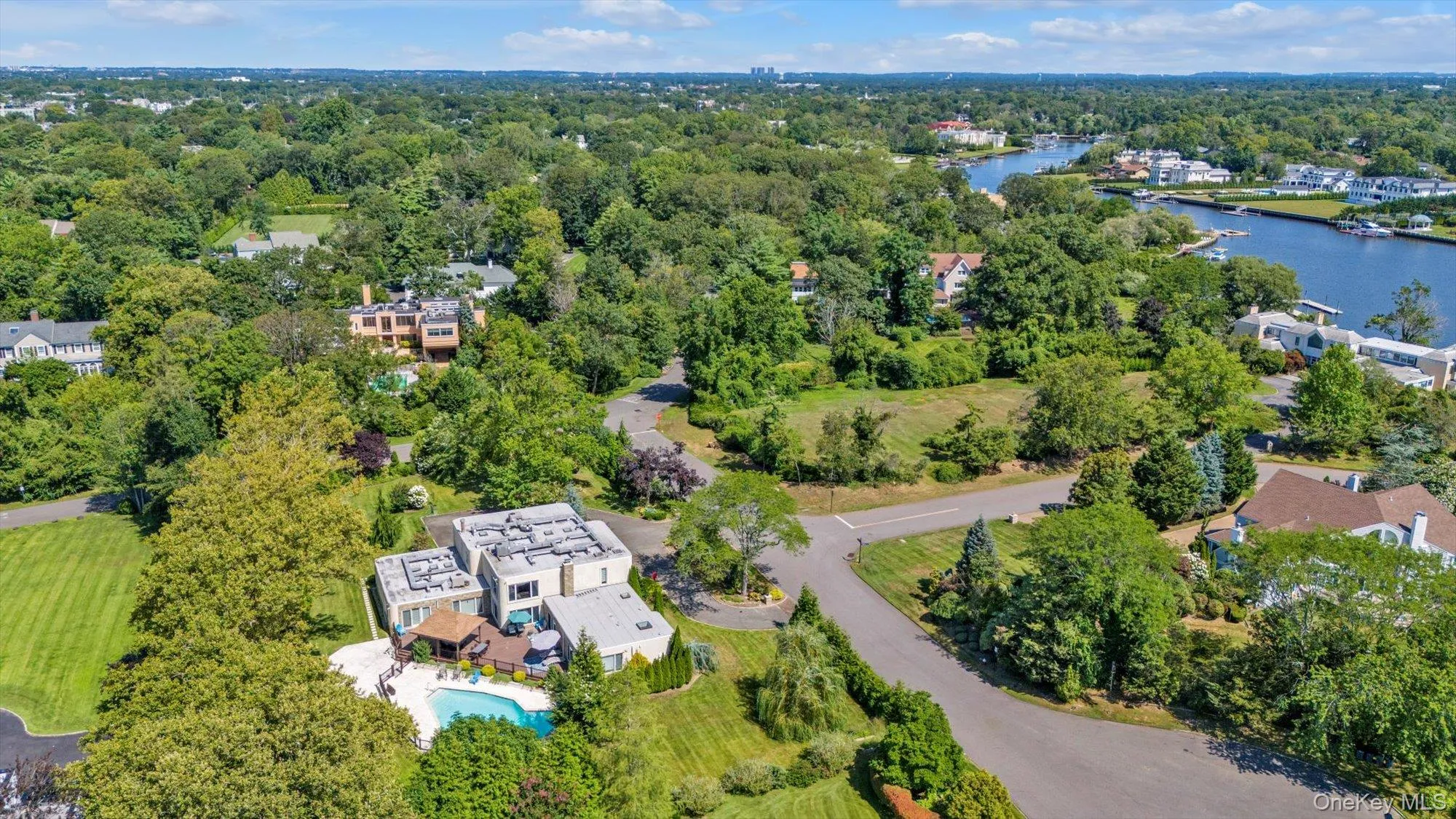 Drone / aerial view of a large body of water Drone / aerial view of a large body of water