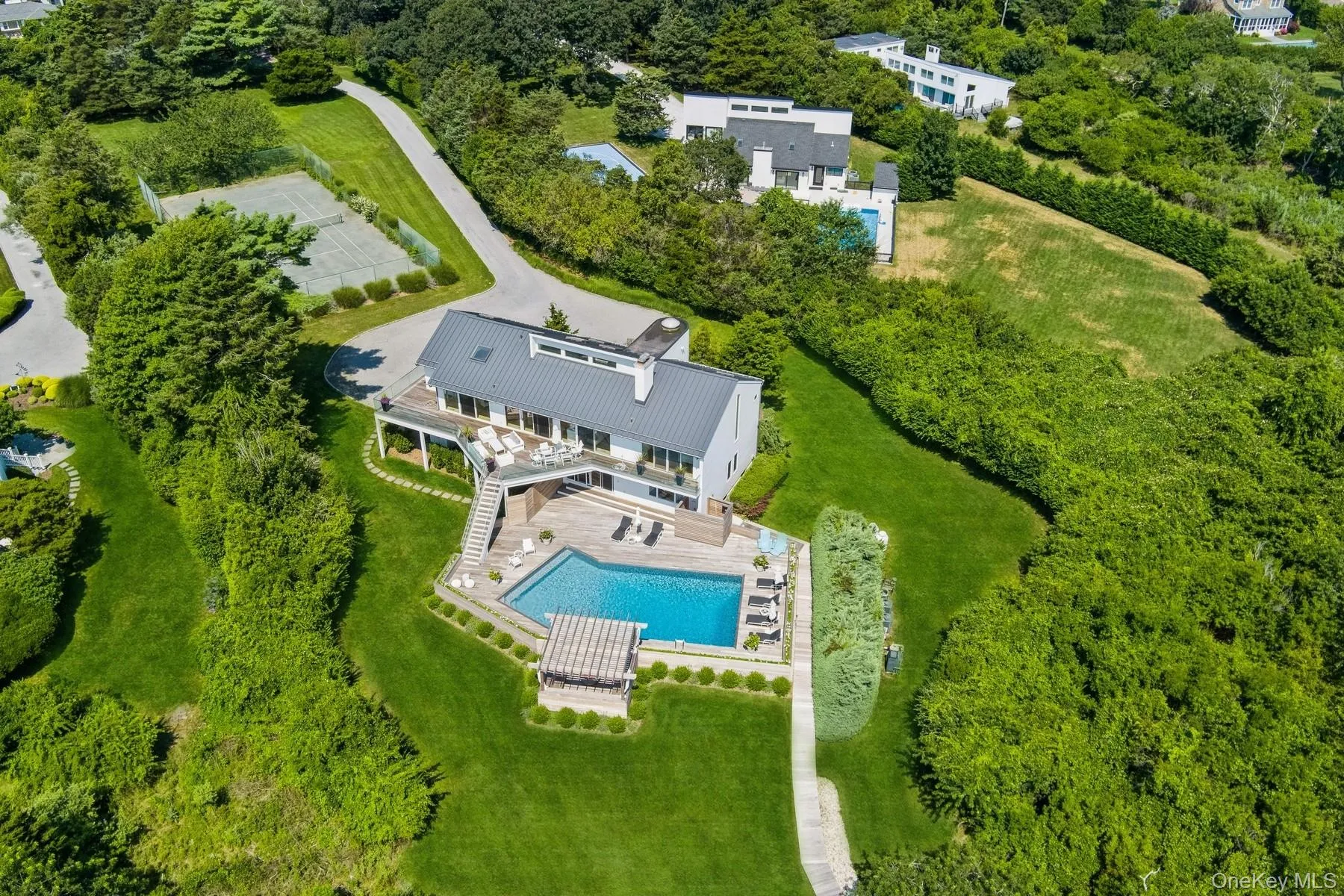 Aerial view of a pool Aerial view of a pool