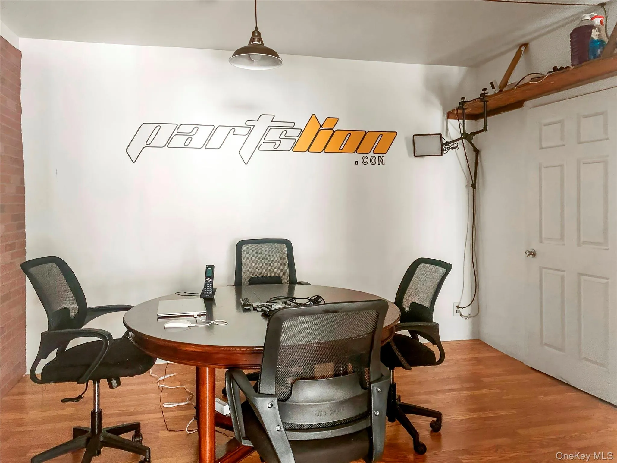 Office with wood finished floors Office with wood finished floors