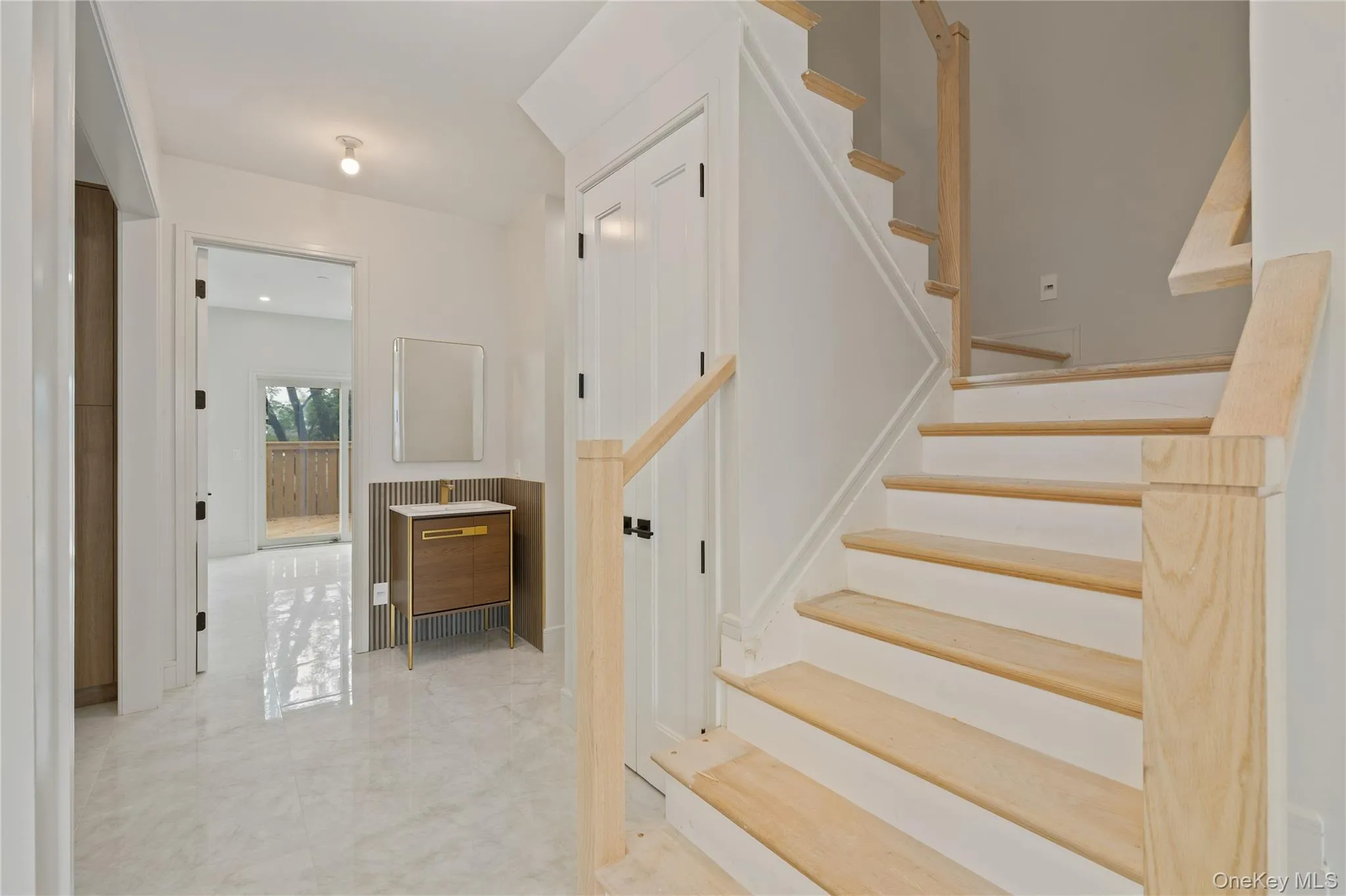 Stairway with marble finish floors Stairway with marble finish floors