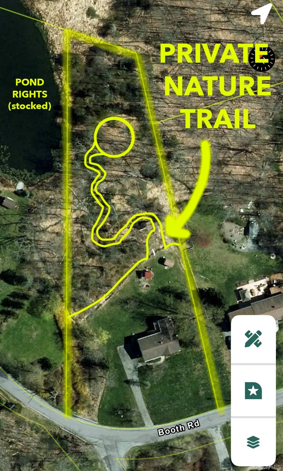 Property Boundary Map highlighting nature trail on property Property Boundary Map highlighting nature trail on property