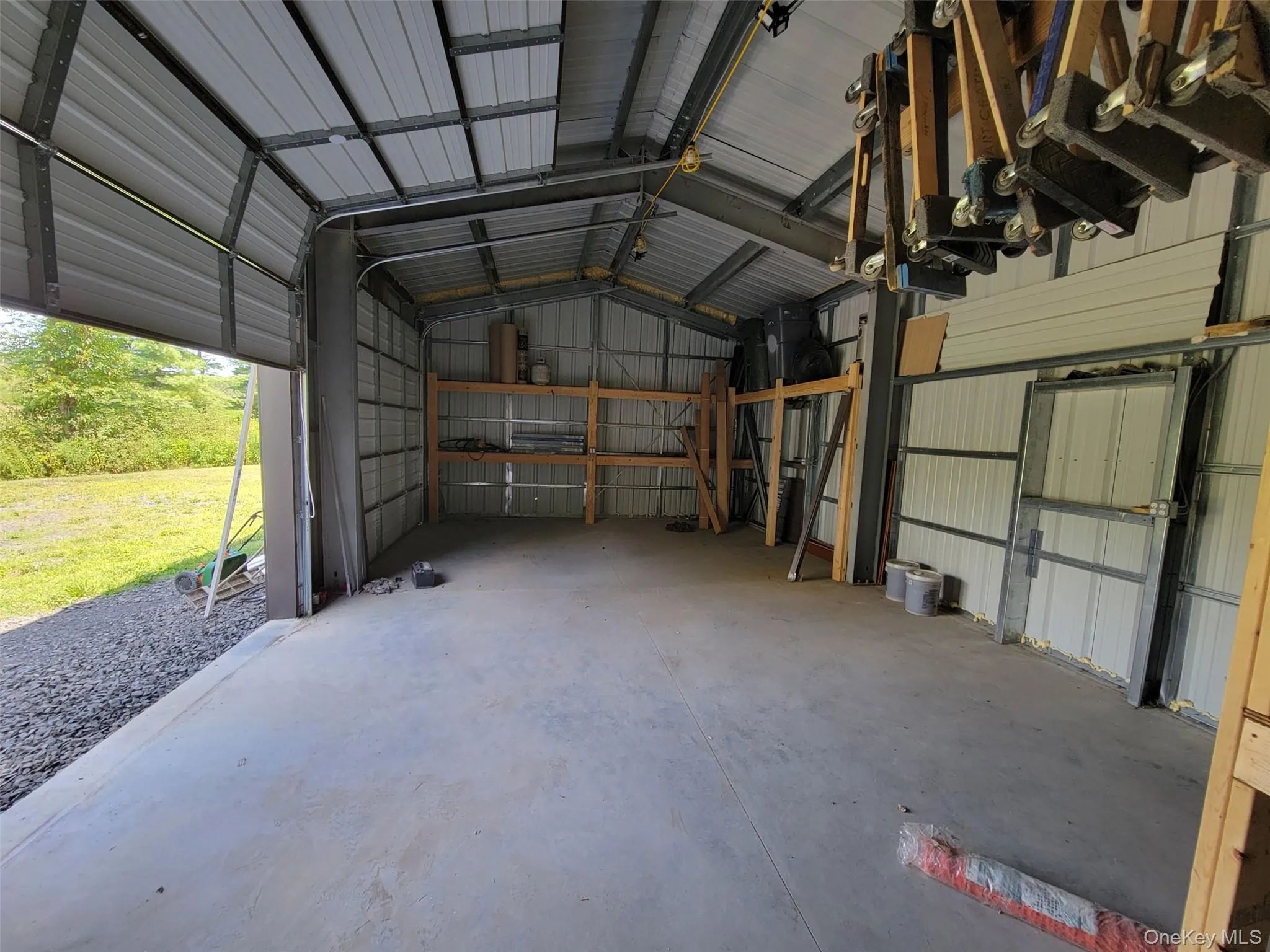 Garage with metal wall Garage with metal wall