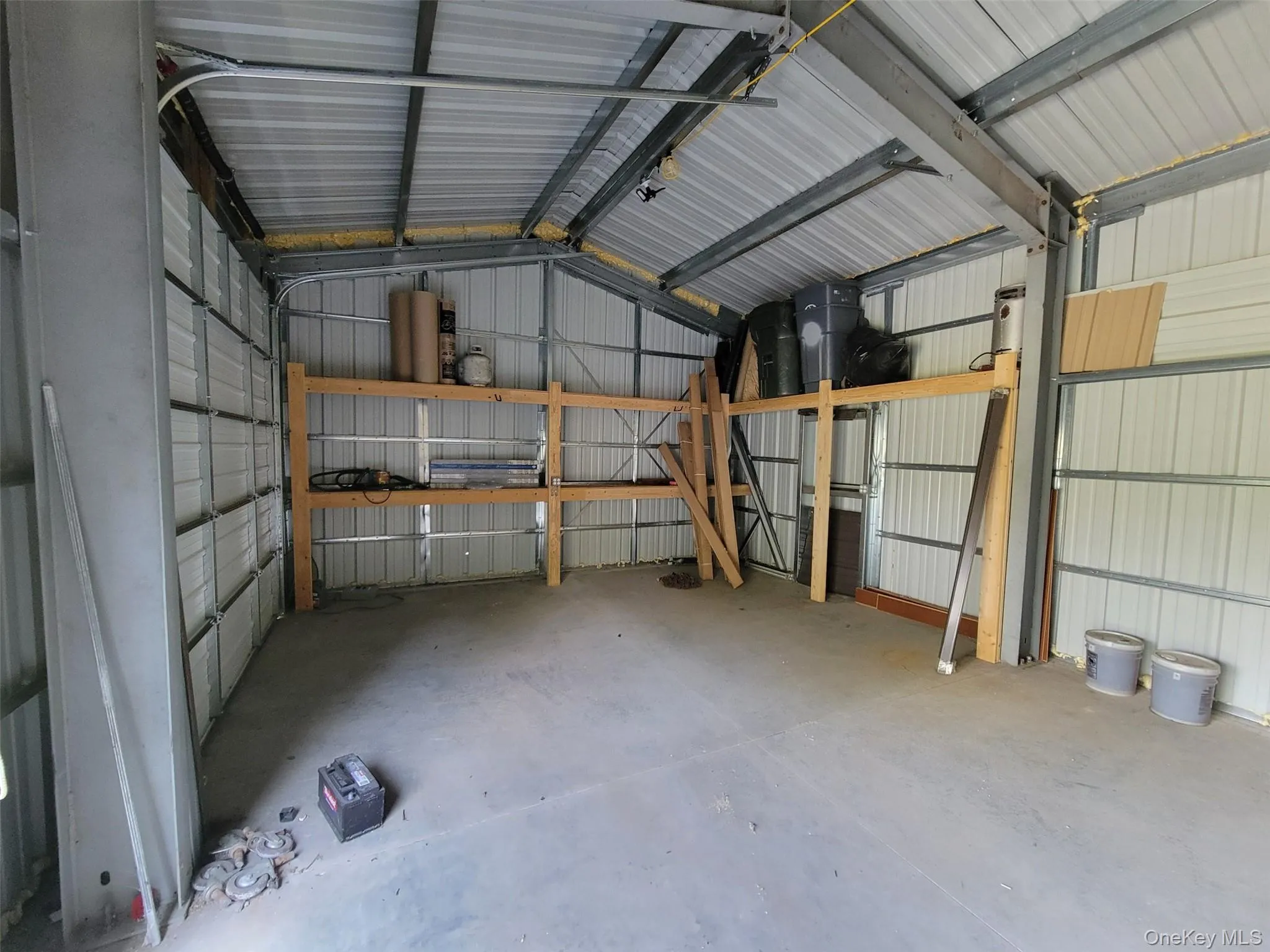 Garage with metal wall Garage with metal wall