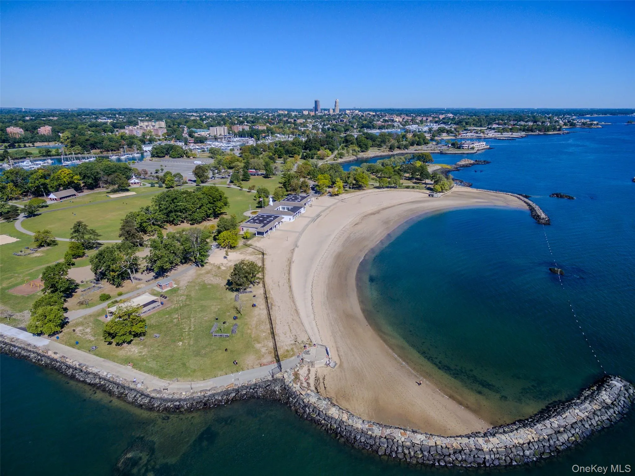 Drone / aerial view of a nearby body of water Drone / aerial view of a nearby body of water