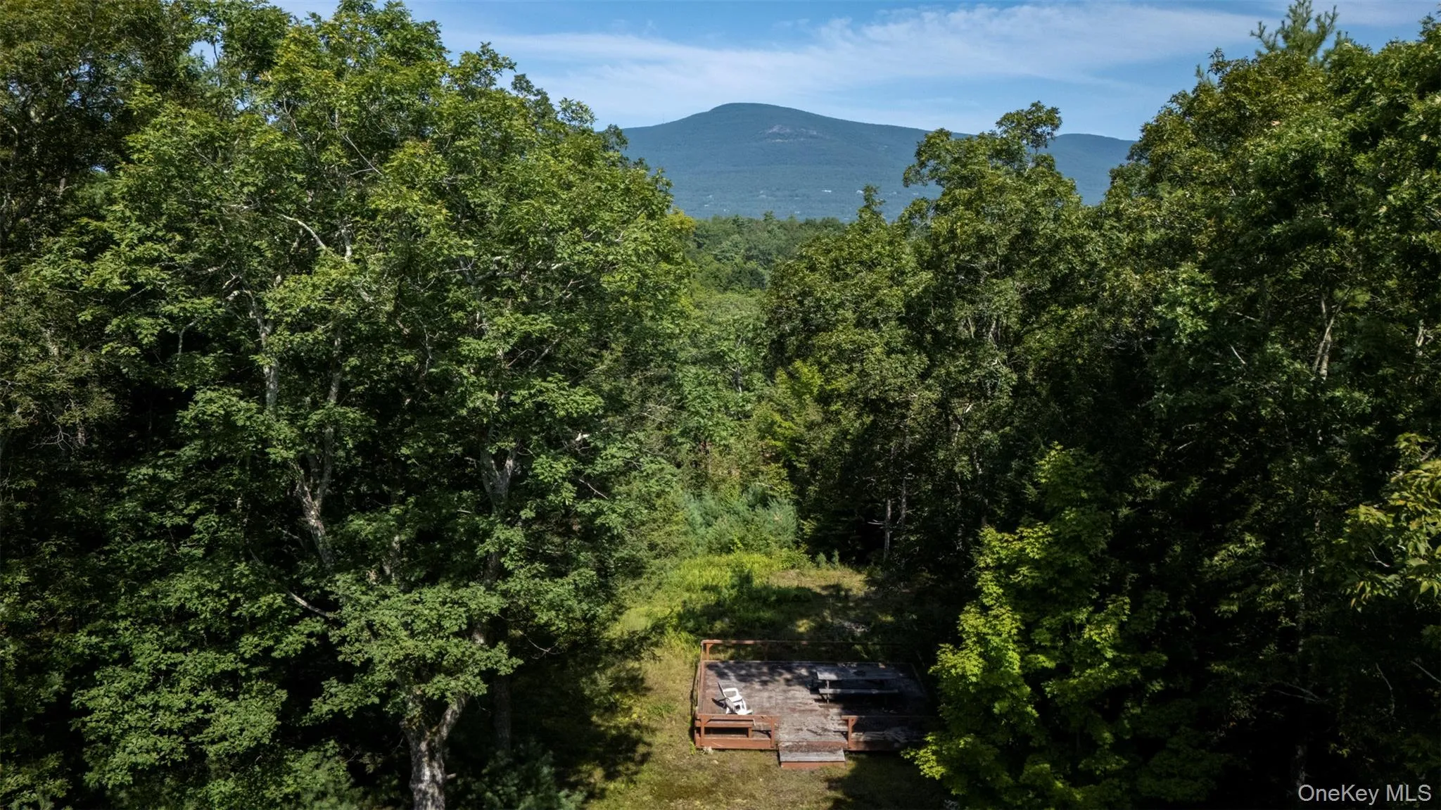 Mountain view with a heavily wooded area Mountain view with a heavily wooded area