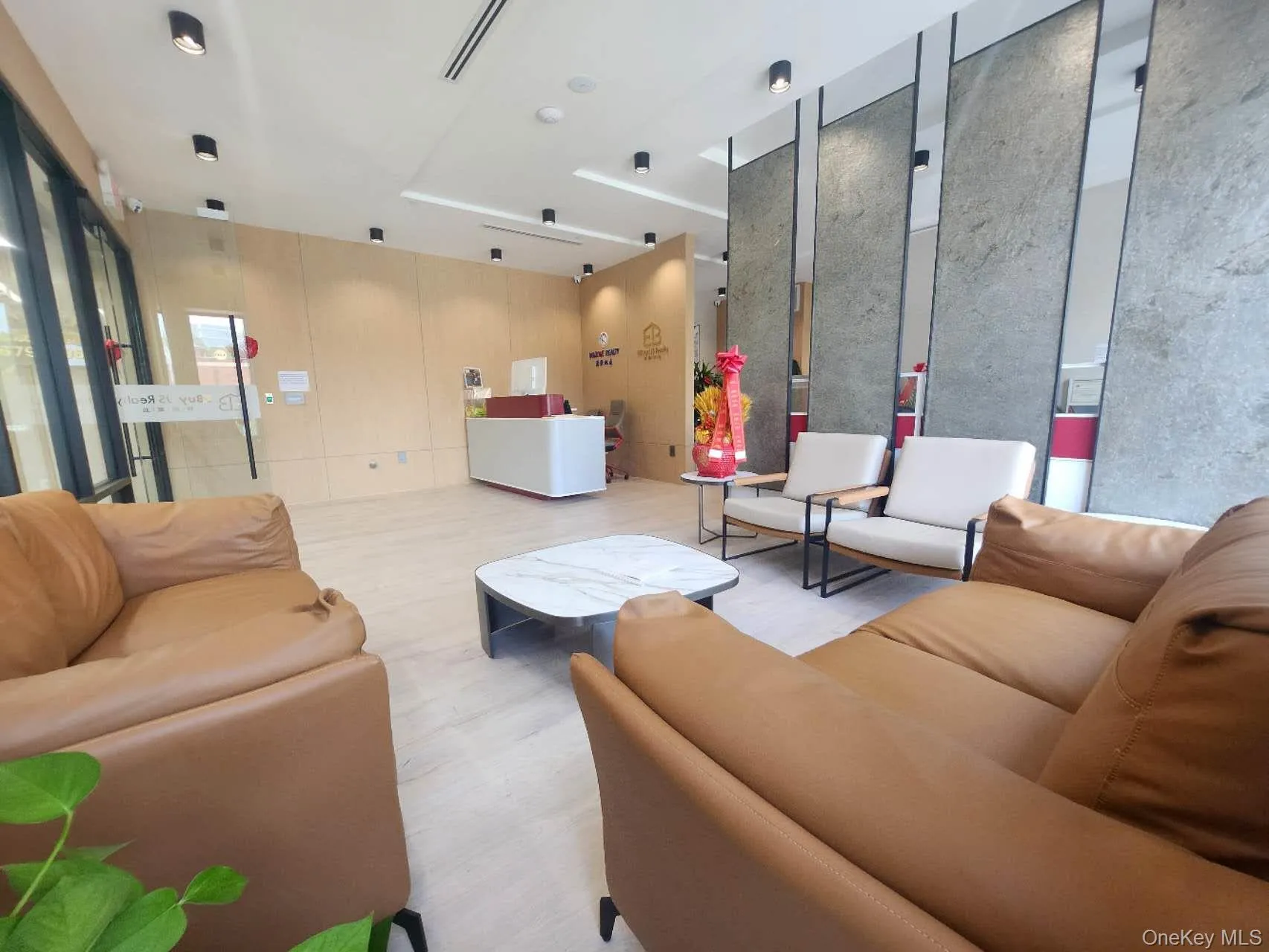 Office with plenty of natural light and wood finished floors Office with plenty of natural light and wood finished floors