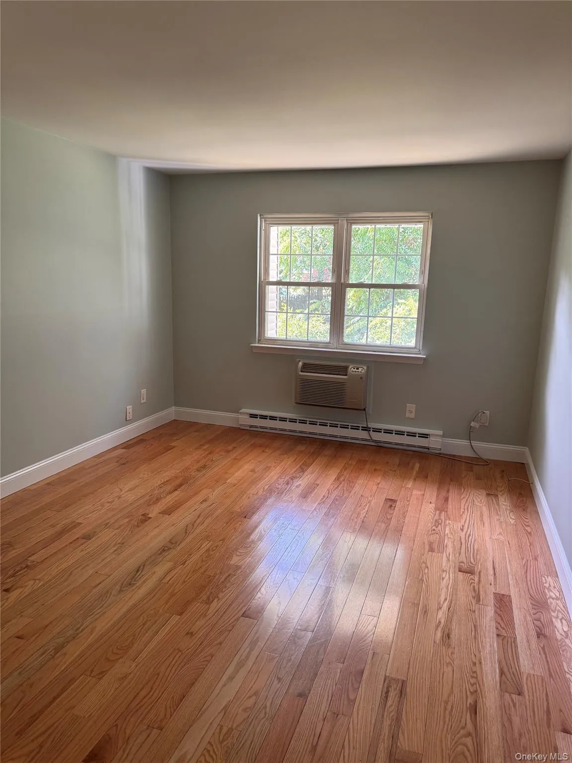 Spare room with light wood finished floors and a baseboard radiator Spare room with light wood finished floors and a baseboard radiator