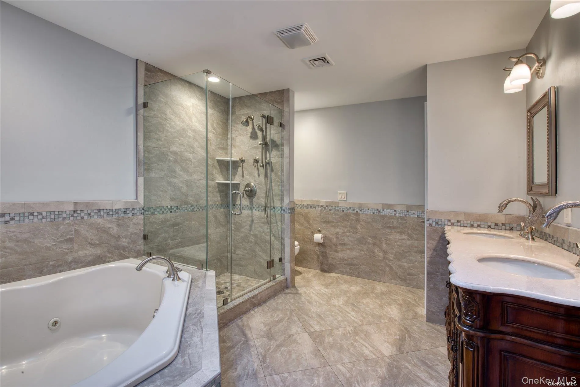 Full Bathroom with Jetted Tub and Shower Full Bathroom with Jetted Tub and Shower