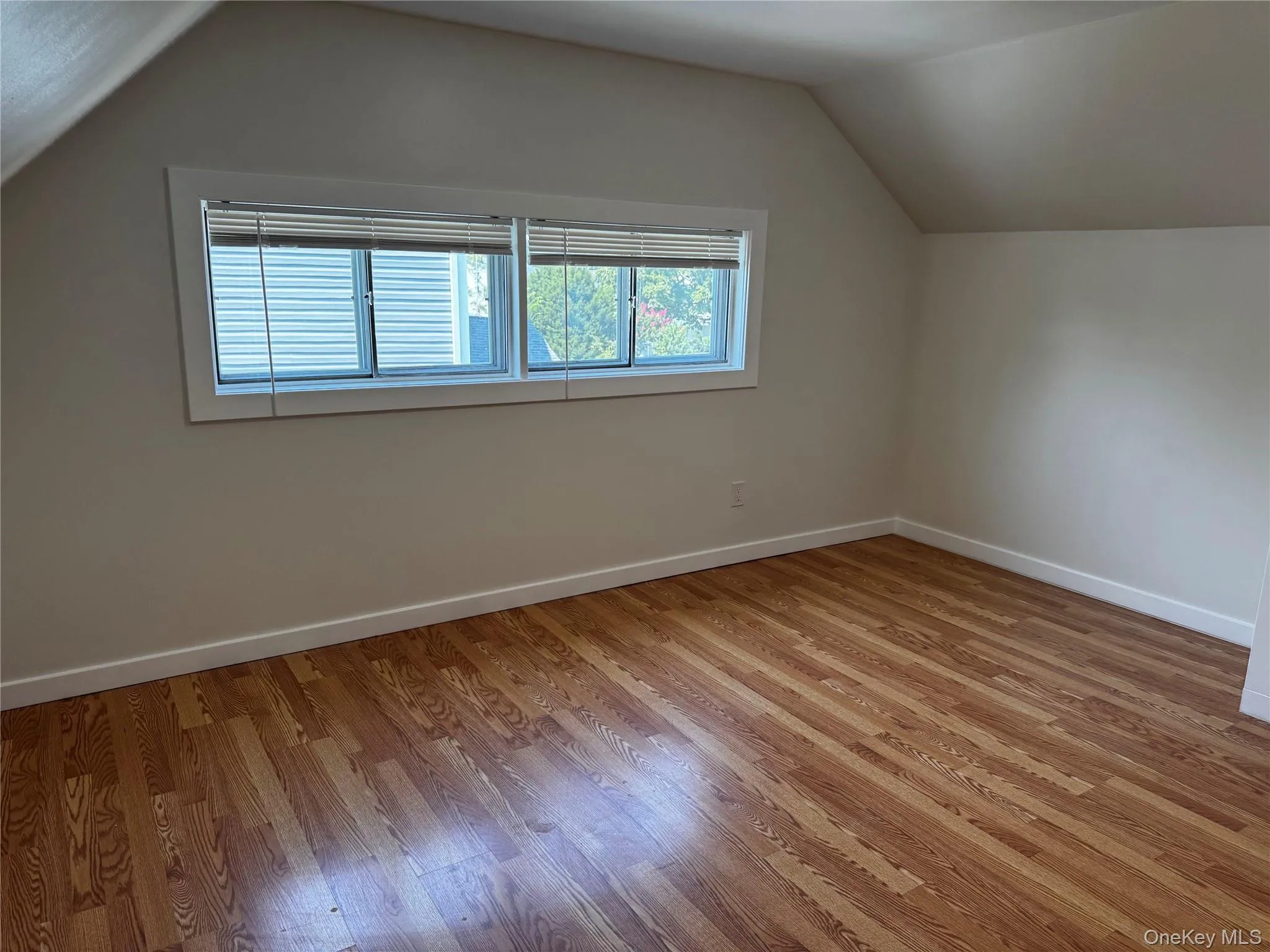Additional living space featuring lofted ceiling and light wood finished floors Additional living space featuring lofted ceiling and light wood finished floors