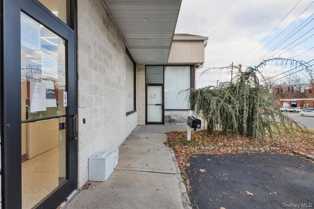 Doorway to property with concrete block siding Doorway to property with concrete block siding