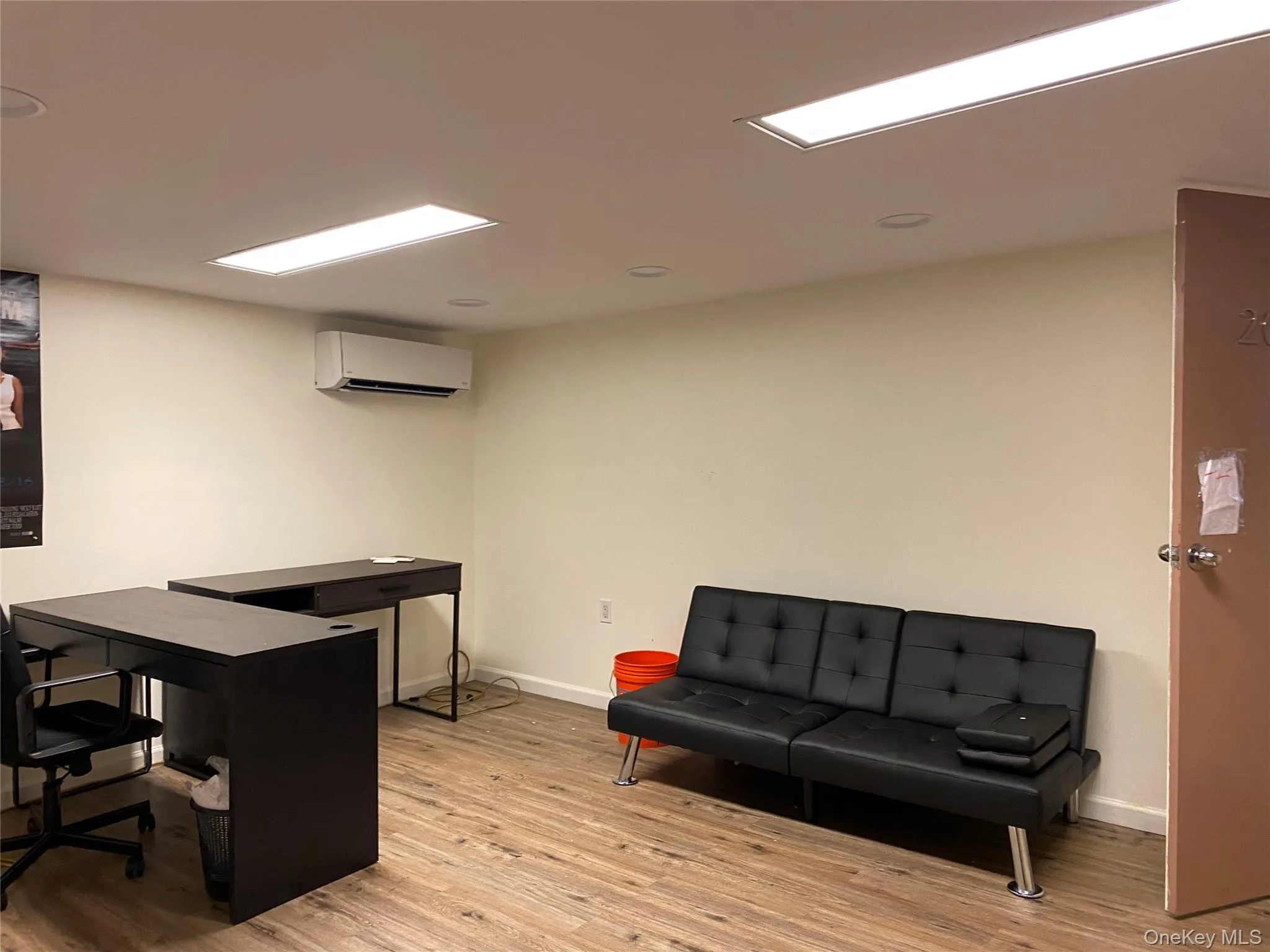 Office featuring light wood finished floors, split Unit AC and Heat, recessed lighting Office featuring light wood finished floors, split Unit AC and Heat, recessed lighting