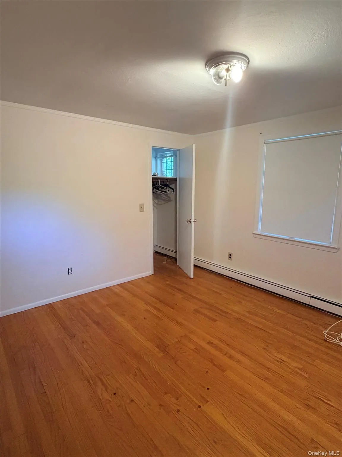 Unfurnished room featuring light wood-style floors and a baseboard radiator Unfurnished room featuring light wood-style floors and a baseboard radiator