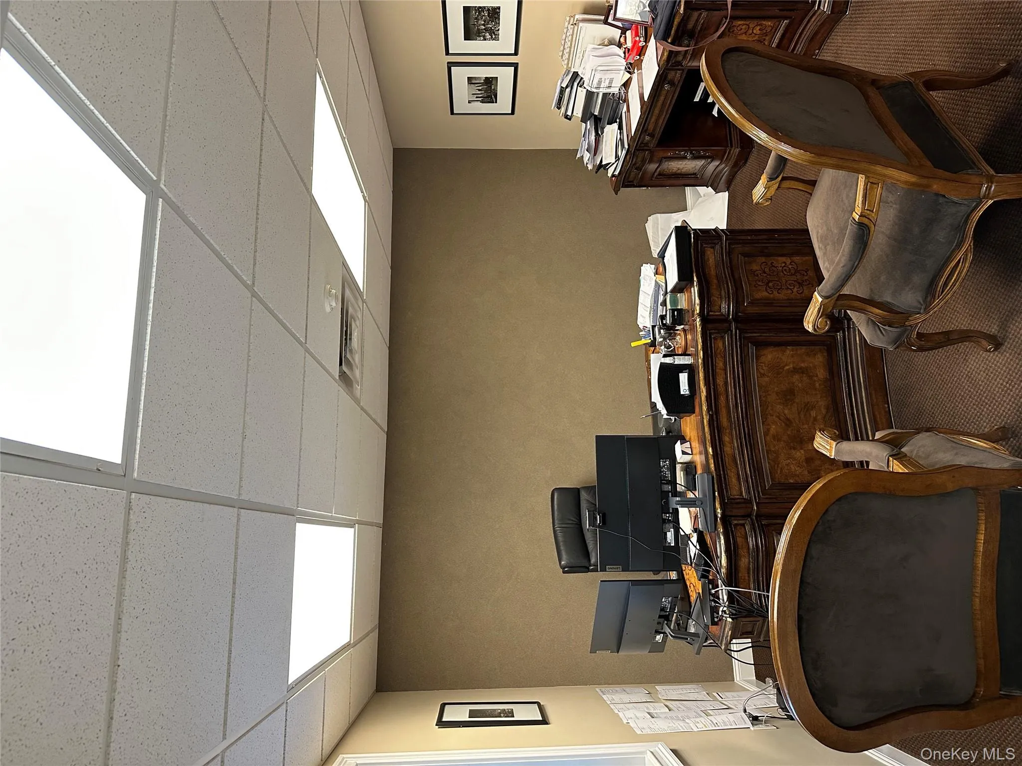 Carpeted office featuring a paneled ceiling Carpeted office featuring a paneled ceiling