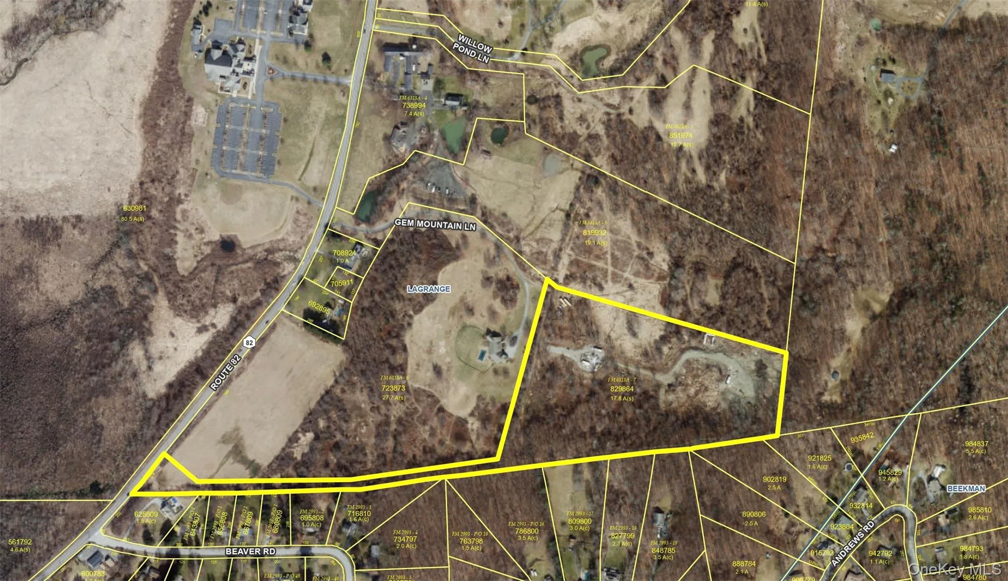Map of property location with property parcel outlined Map of property location with property parcel outlined