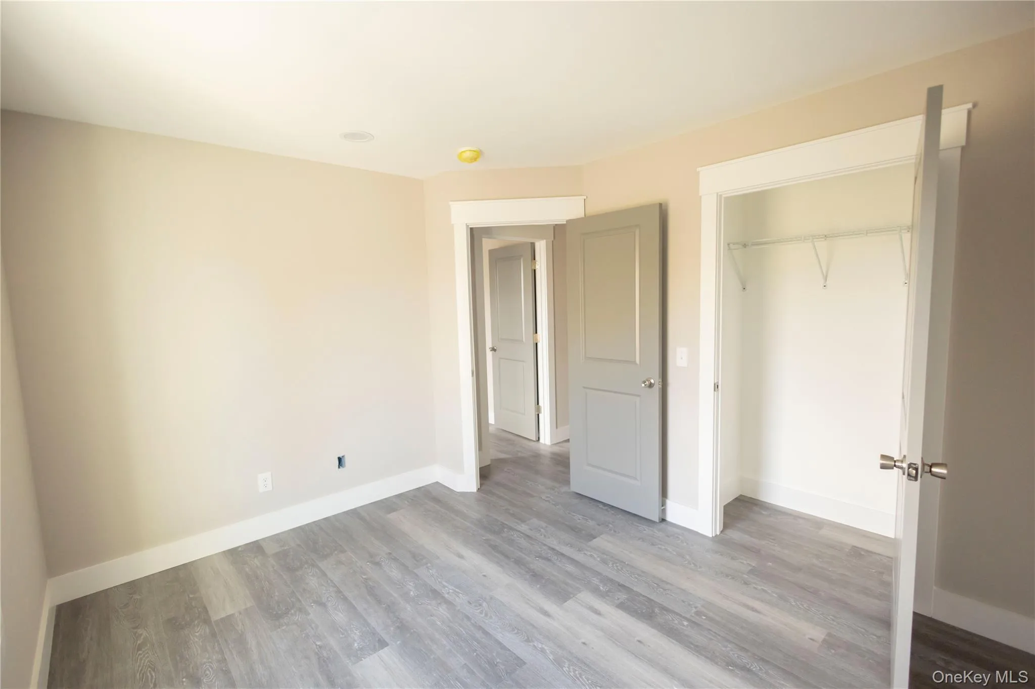 Unfurnished bedroom featuring light wood finished floors and a closet Unfurnished bedroom featuring light wood finished floors and a closet