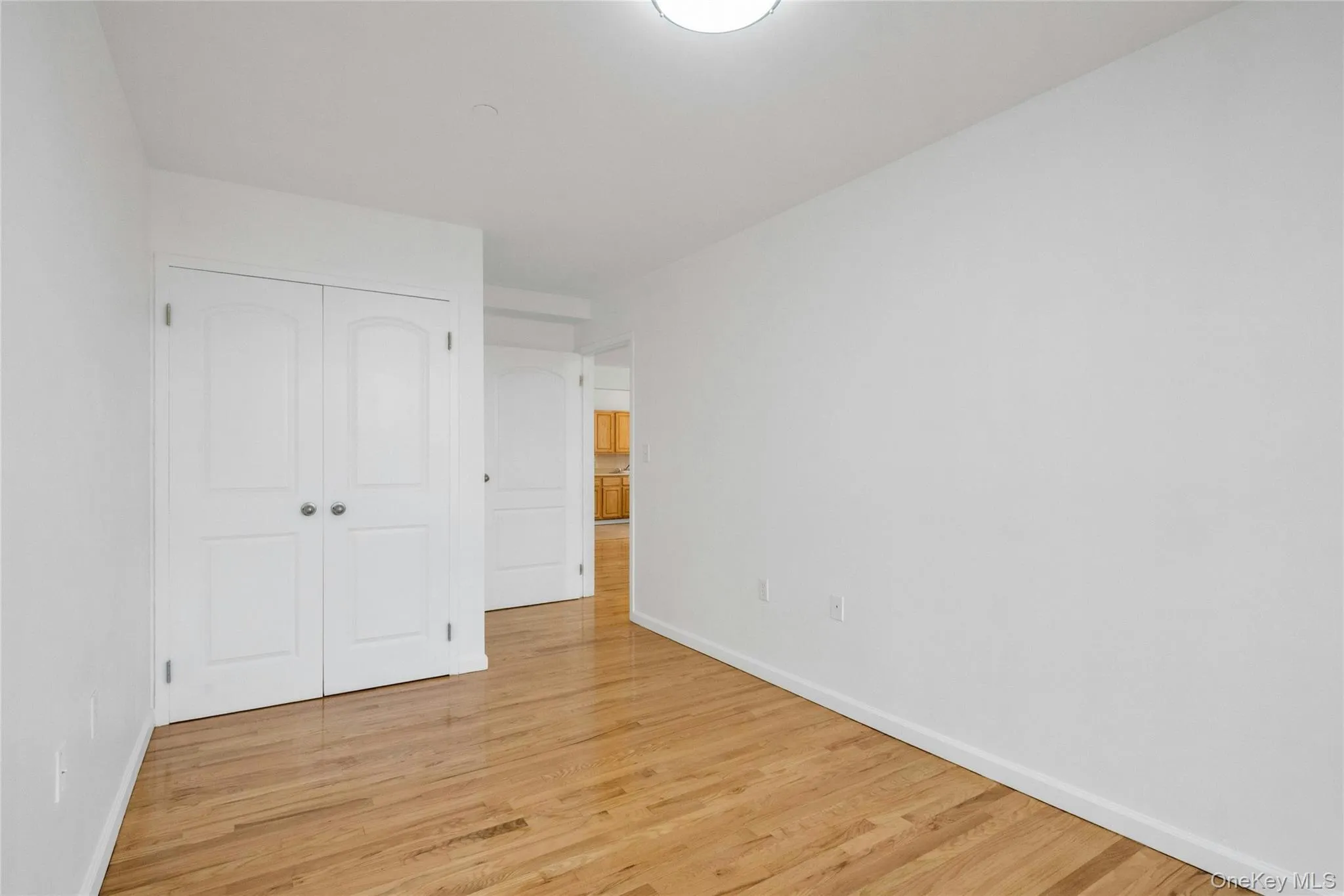 Unfurnished bedroom featuring light wood-style flooring and a closet Unfurnished bedroom featuring light wood-style flooring and a closet