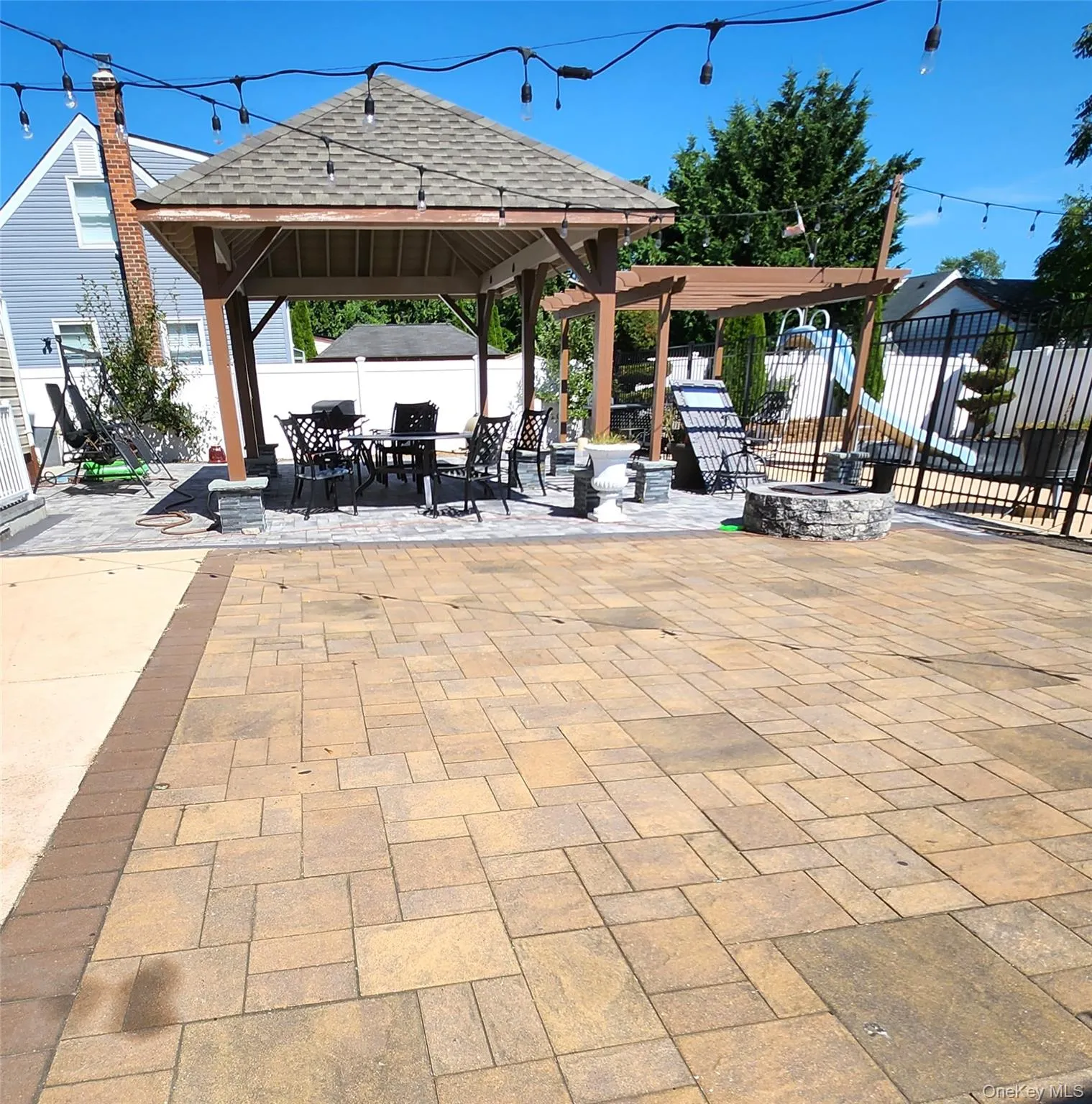 View with a gazebo and a patio View with a gazebo and a patio