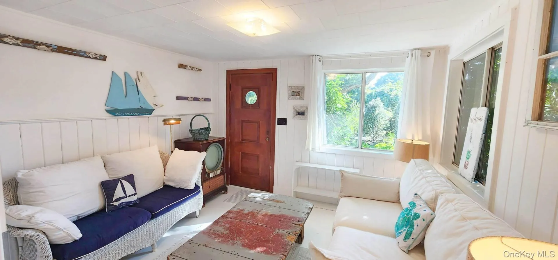 Living area with wooden walls Living area with wooden walls