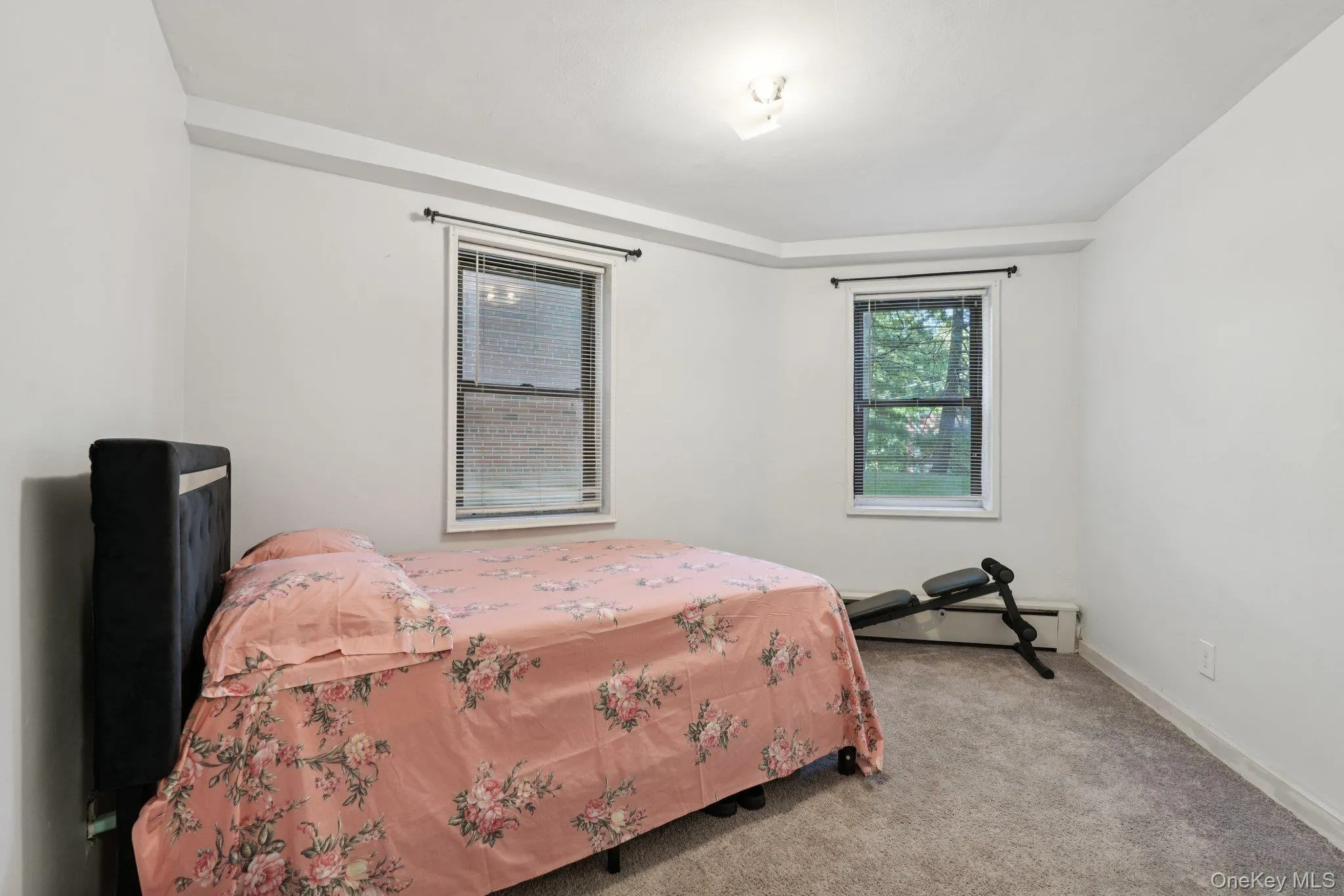 Carpeted bedroom with a baseboard radiator and baseboards Carpeted bedroom with a baseboard radiator and baseboards