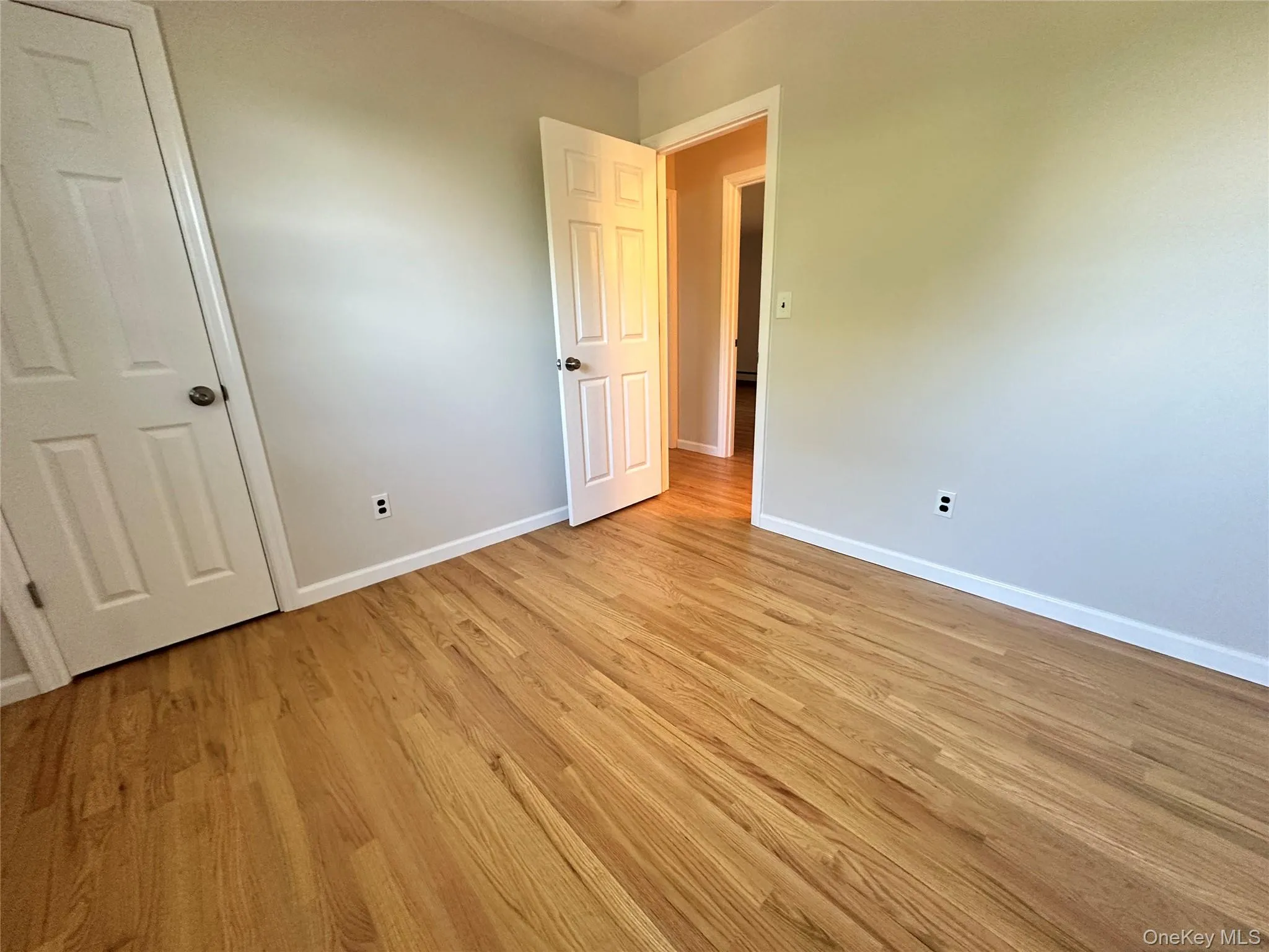 Unfurnished bedroom featuring light wood finished floors Unfurnished bedroom featuring light wood finished floors