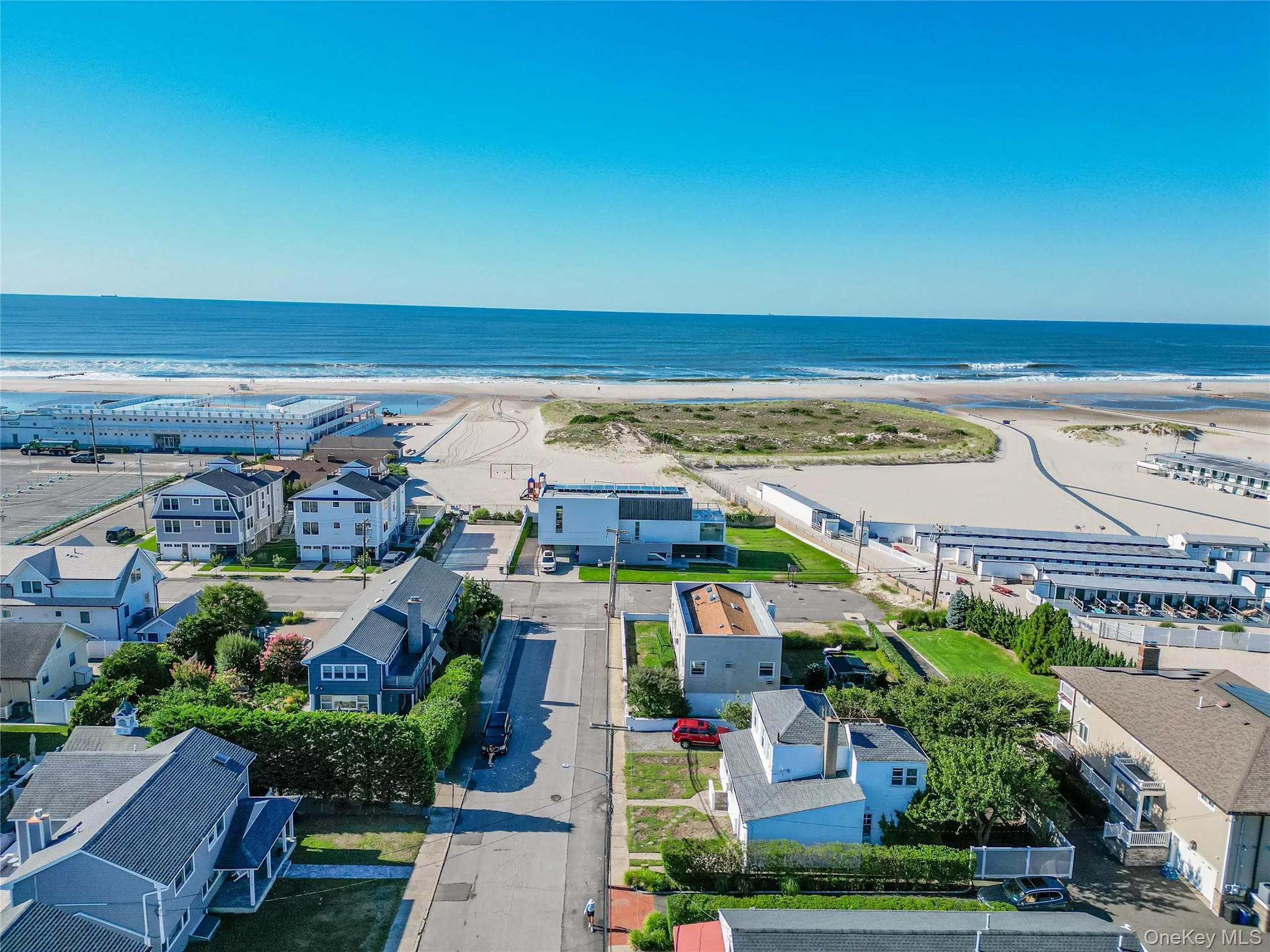 Aerial view of residential area with extended coastline Aerial view of residential area with extended coastline
