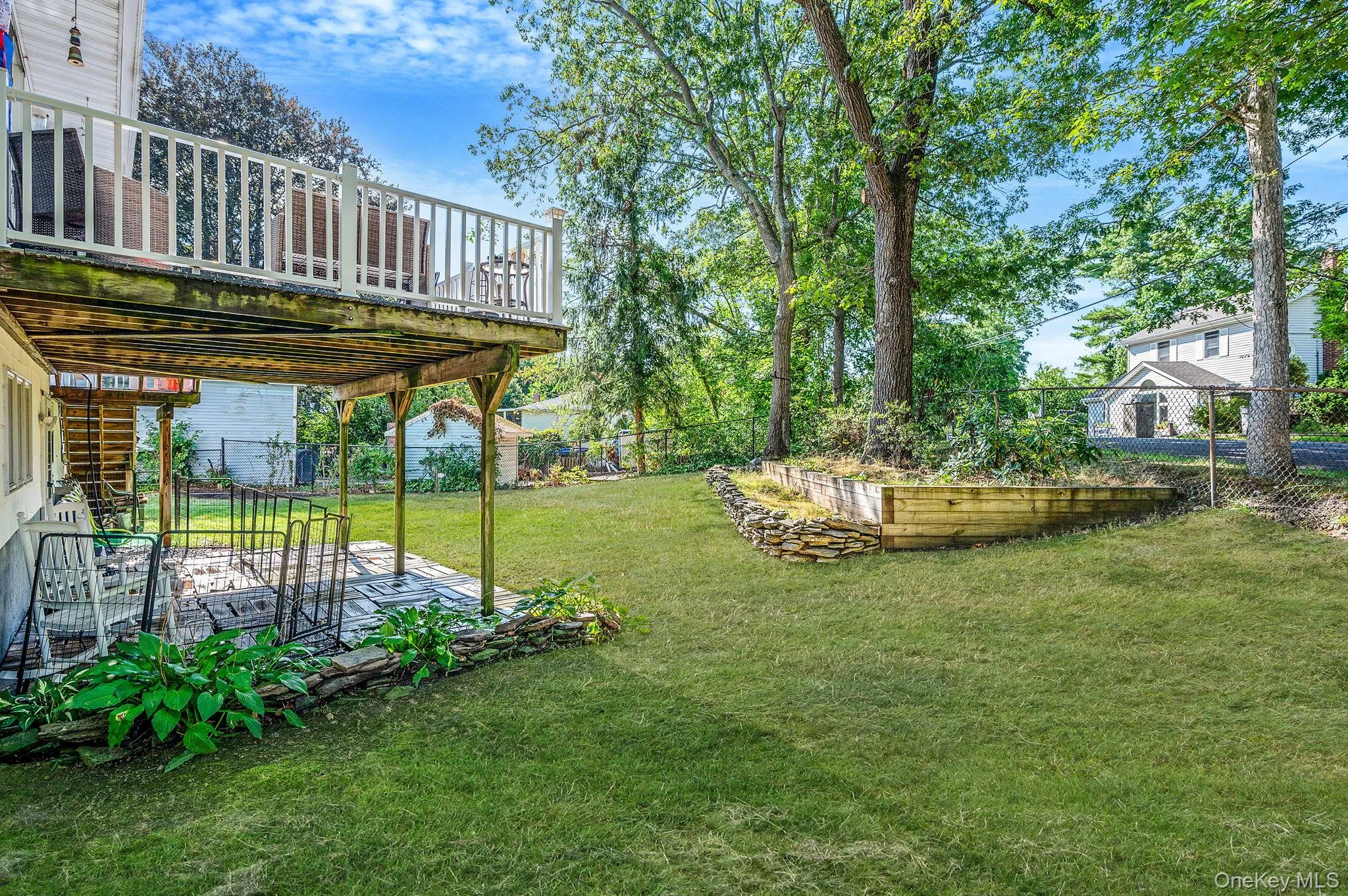 Fenced backyard featuring a deck Fenced backyard featuring a deck