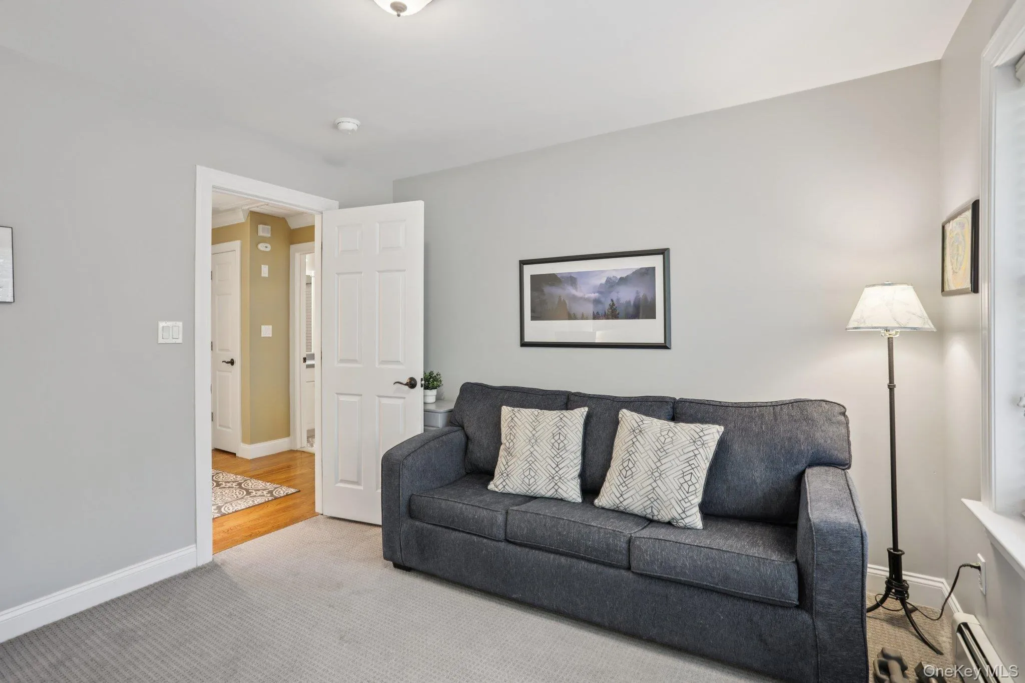 Bedroom featuring carpet and a baseboard radiator Bedroom featuring carpet and a baseboard radiator