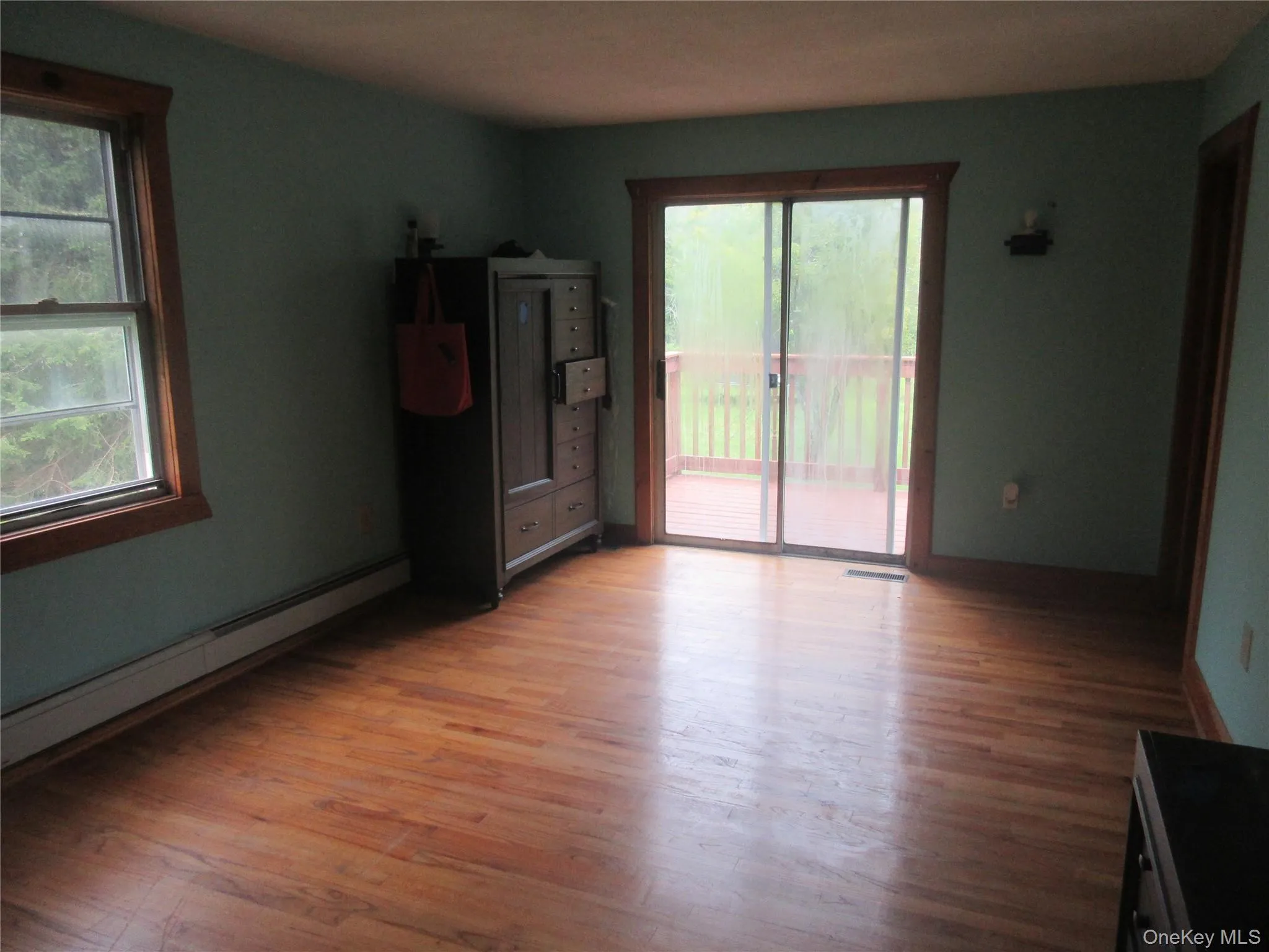 Spare room featuring a baseboard radiator and light wood-style flooring Spare room featuring a baseboard radiator and light wood-style flooring