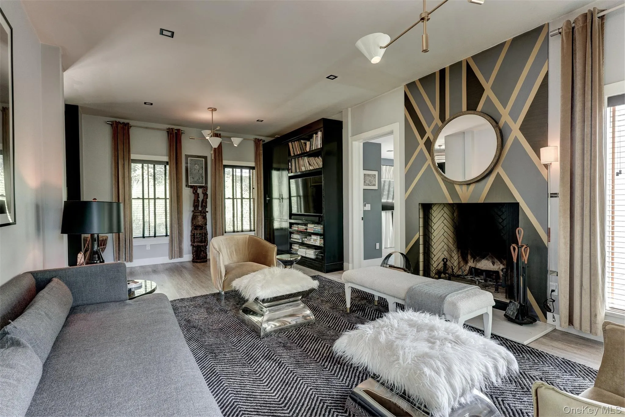 Living room with wood finished floors and baseboards Living room with wood finished floors and baseboards