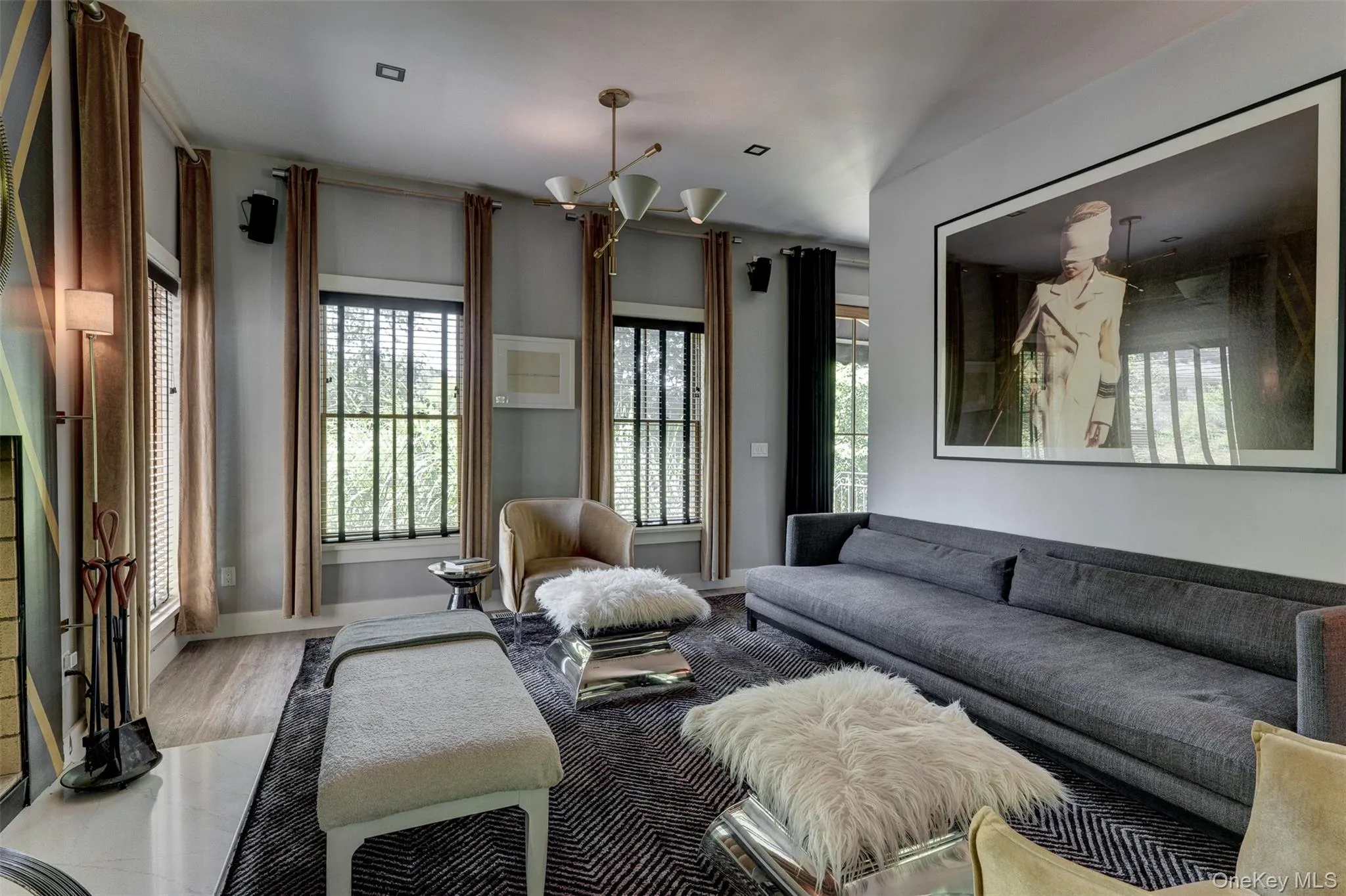 Living room with wood finished floors and baseboards Living room with wood finished floors and baseboards