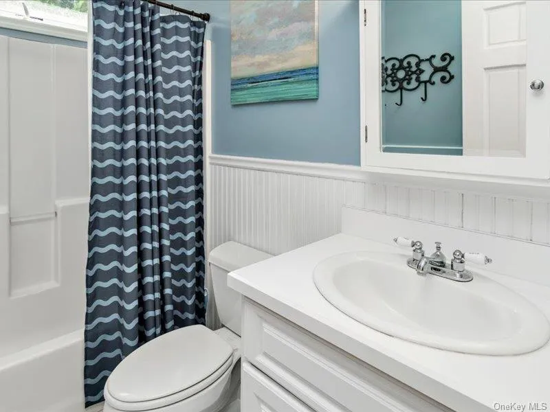 combination with curtain, and a wainscoted wall combination with curtain, and a wainscoted wall