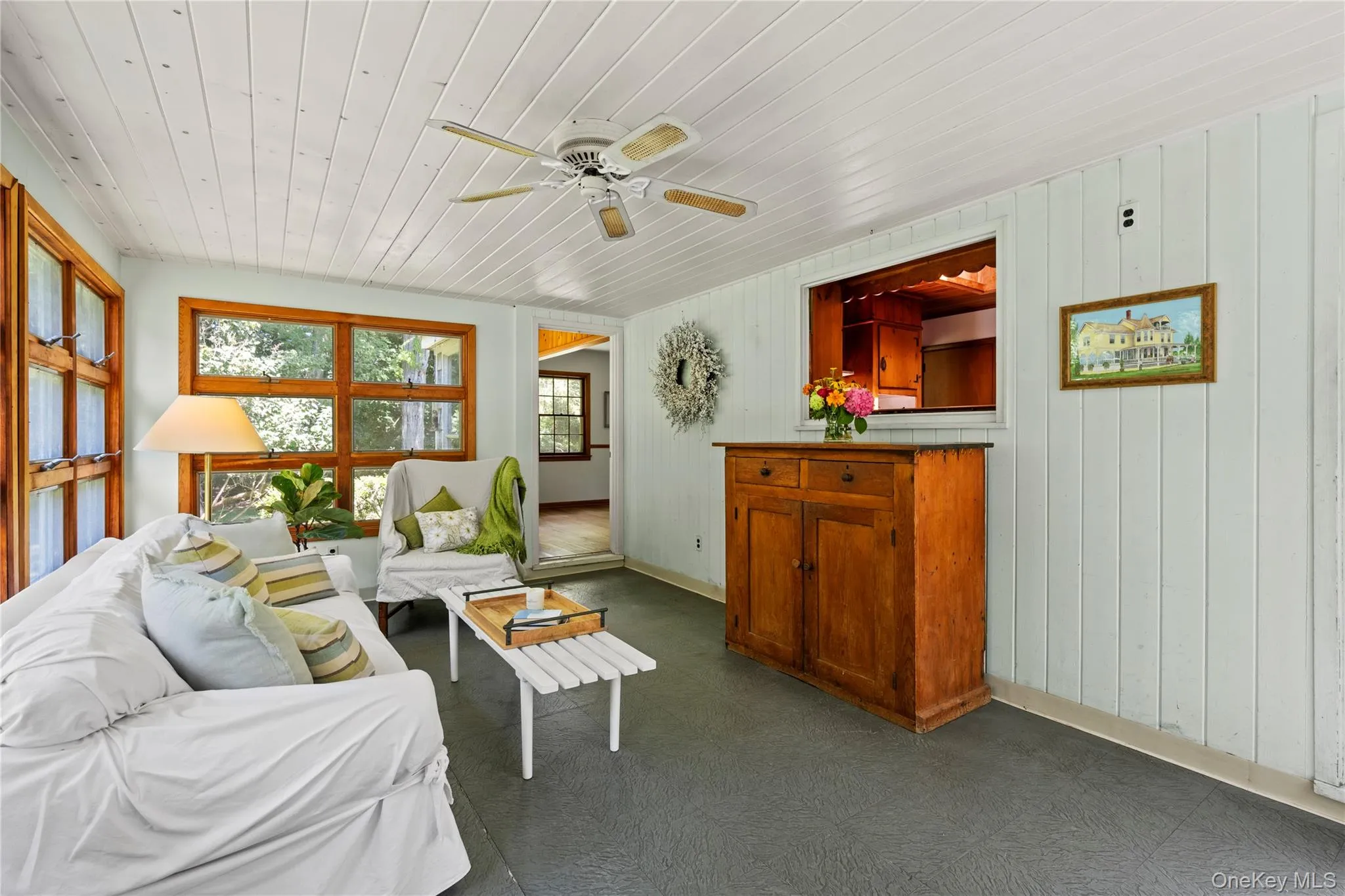 Entrance to rear yard and into kitchen and dining room Entrance to rear yard and into kitchen and dining room