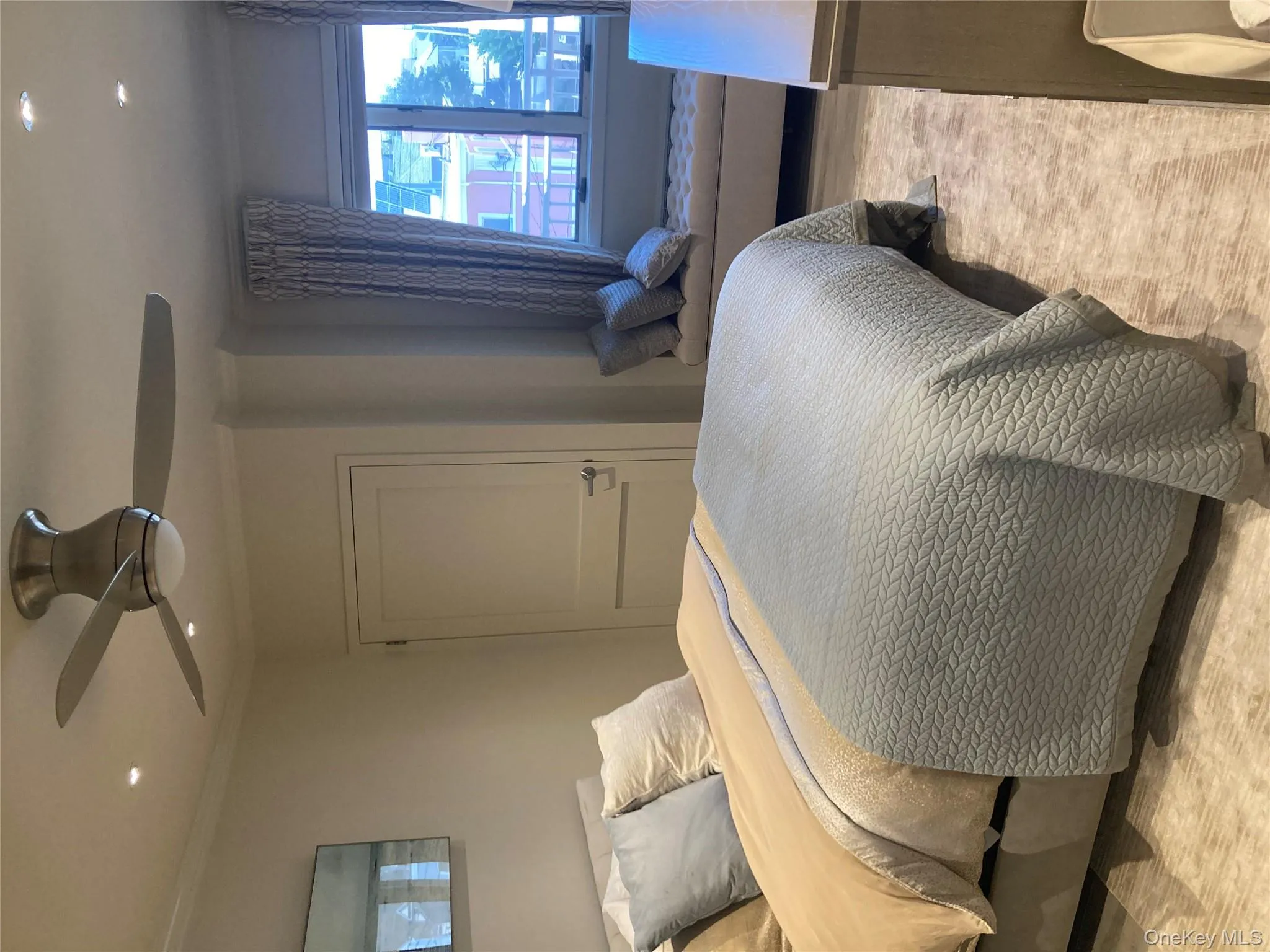 Bedroom featuring crown molding, recessed lighting, and ceiling fan Bedroom featuring crown molding, recessed lighting, and ceiling fan