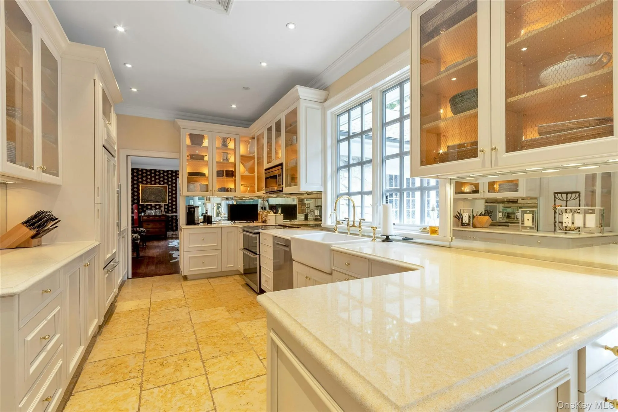 kitchen, sub-zero, glass insert doors, ample cabinets kitchen, sub-zero, glass insert doors, ample cabinets