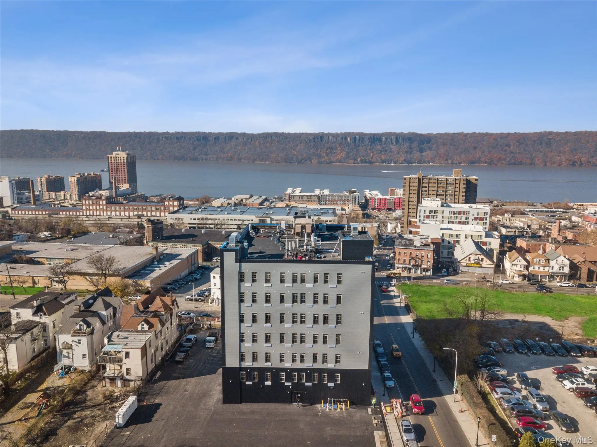 City view with a large body of water City view with a large body of water