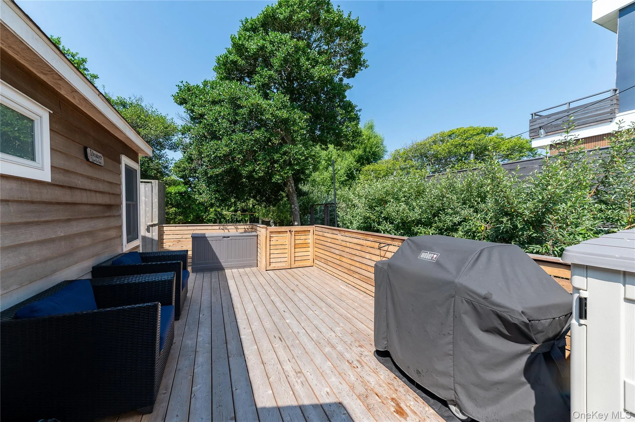Deck with area for grilling Deck with area for grilling