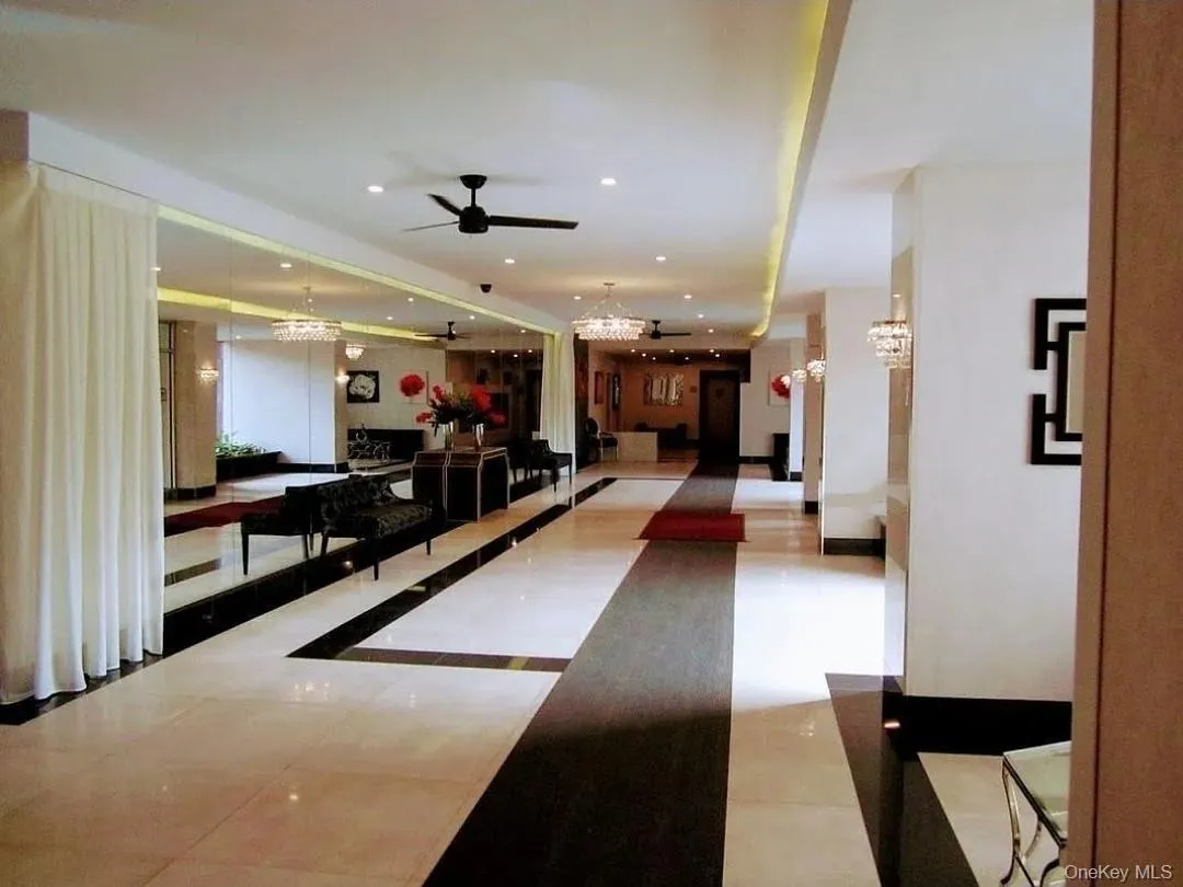 Building lobby with recessed lighting Building lobby with recessed lighting