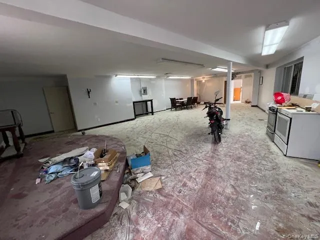 Finished basement with baseboards Finished basement with baseboards