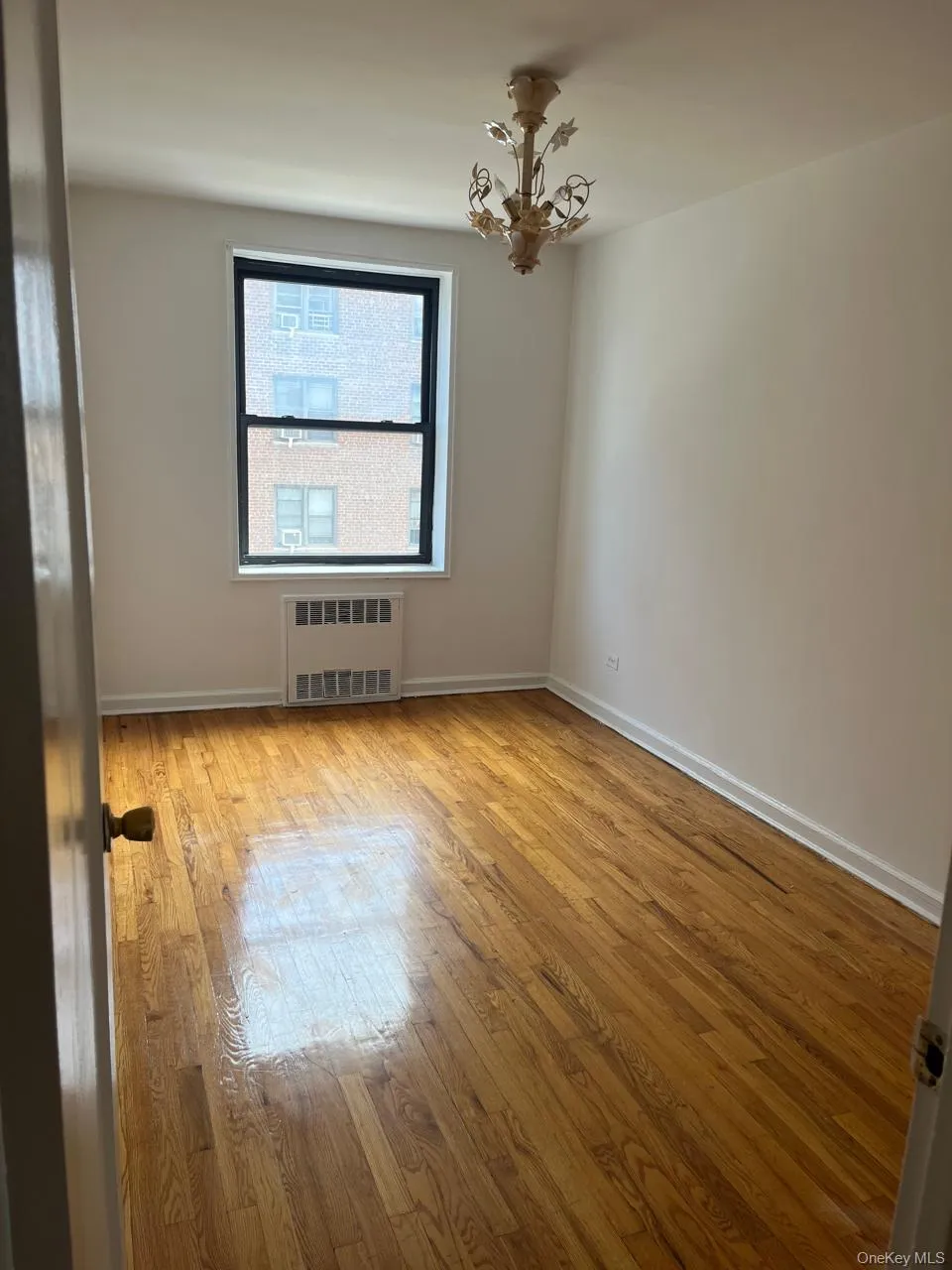 Unfurnished room with light wood-style floors and radiator Unfurnished room with light wood-style floors and radiator