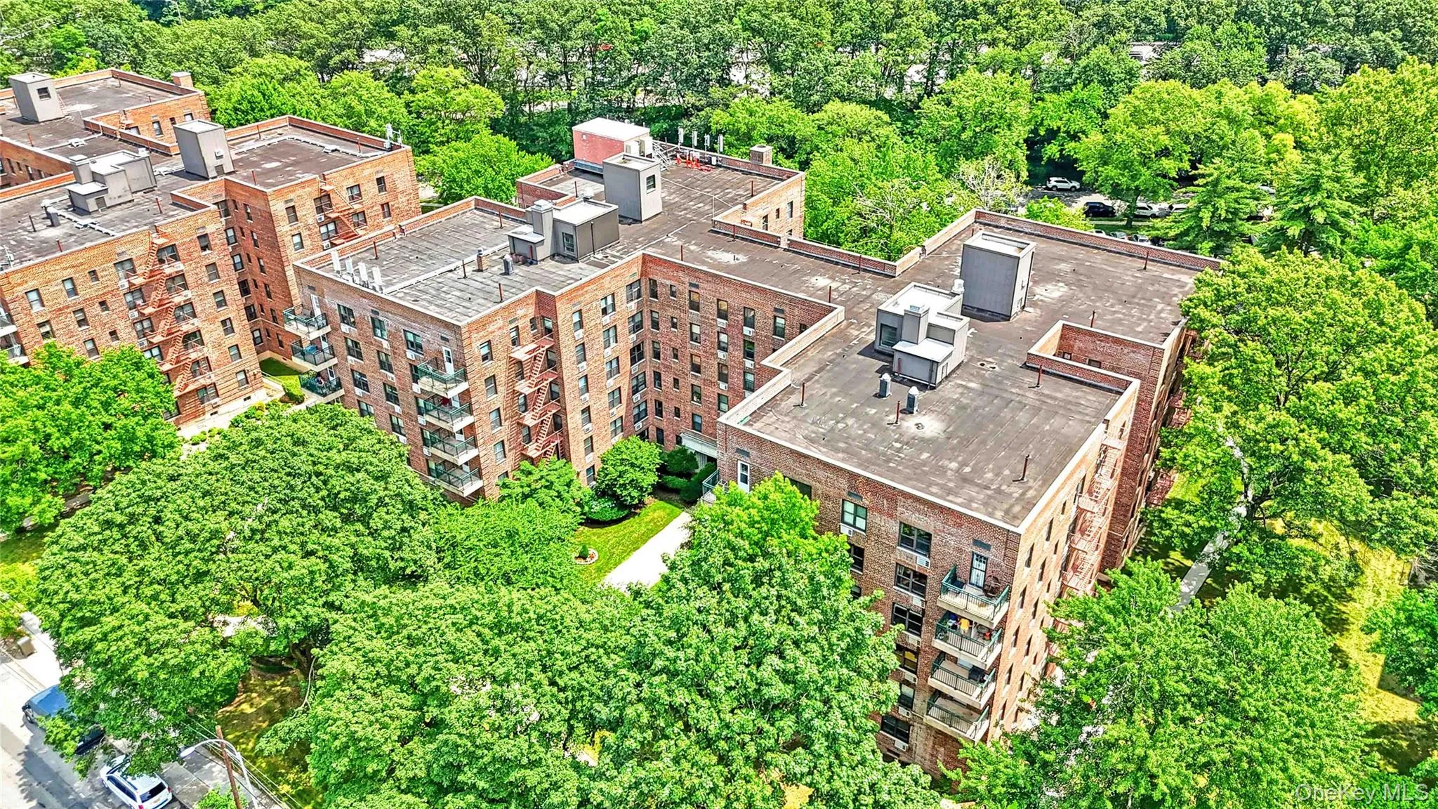 Bird's eye view of apartment complex Bird's eye view of apartment complex
