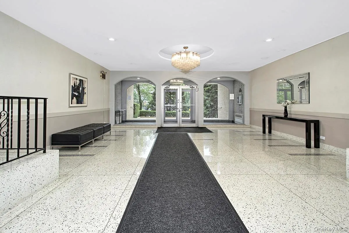 Building lobby with recessed lighting Building lobby with recessed lighting