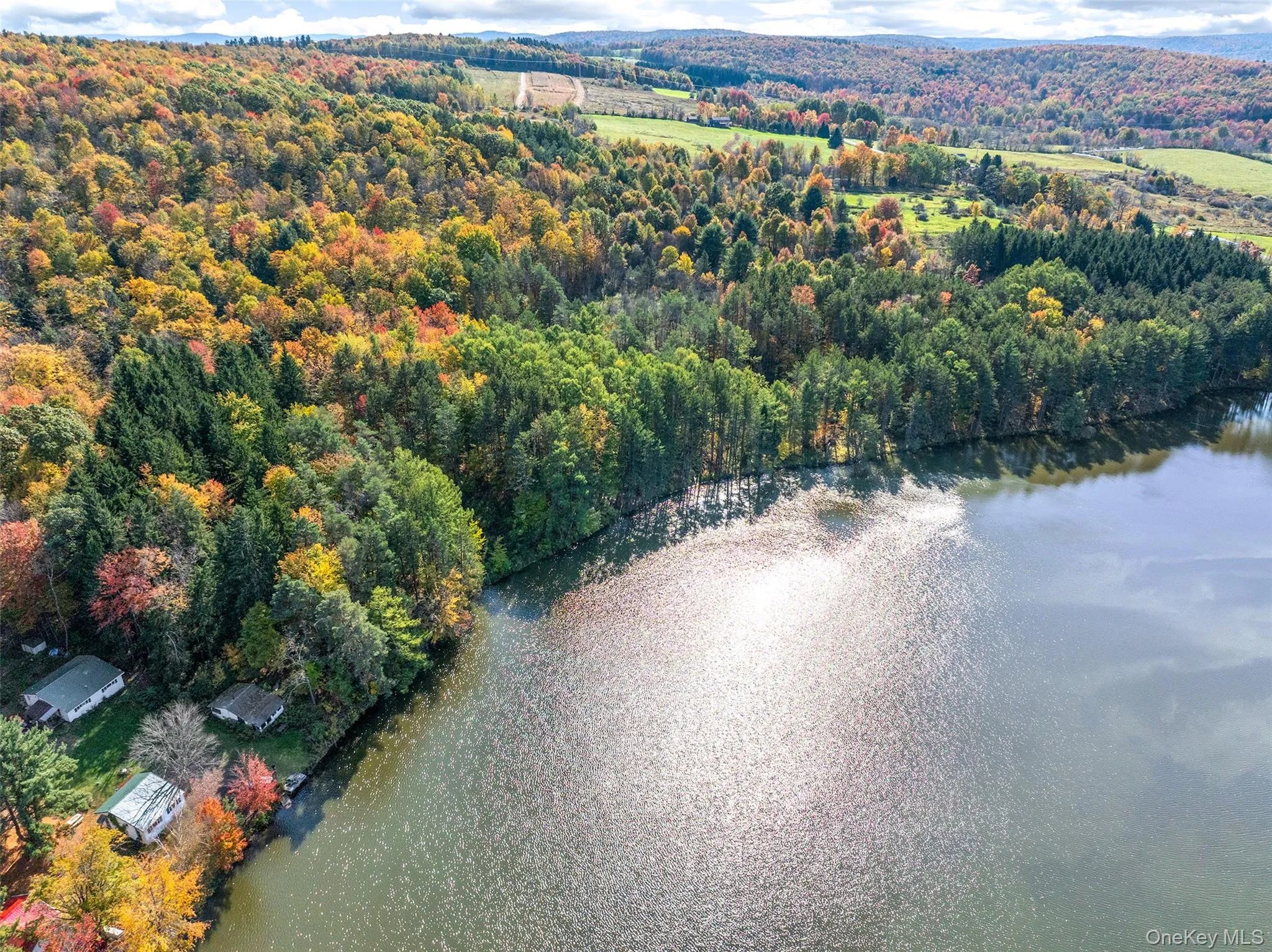 Bird's eye view of a large body of water Bird's eye view of a large body of water