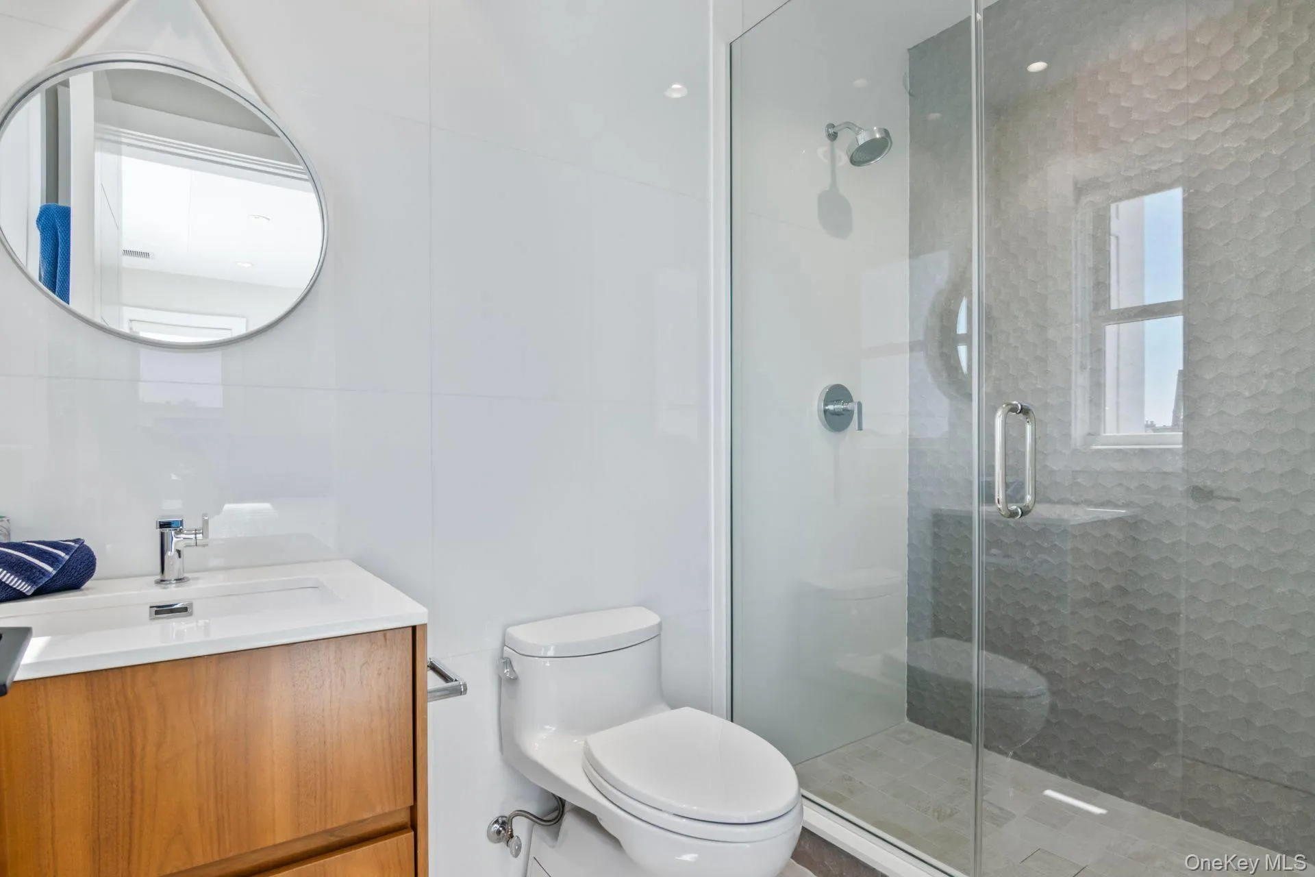 Bathroom with vanity and shower Bathroom with vanity and shower