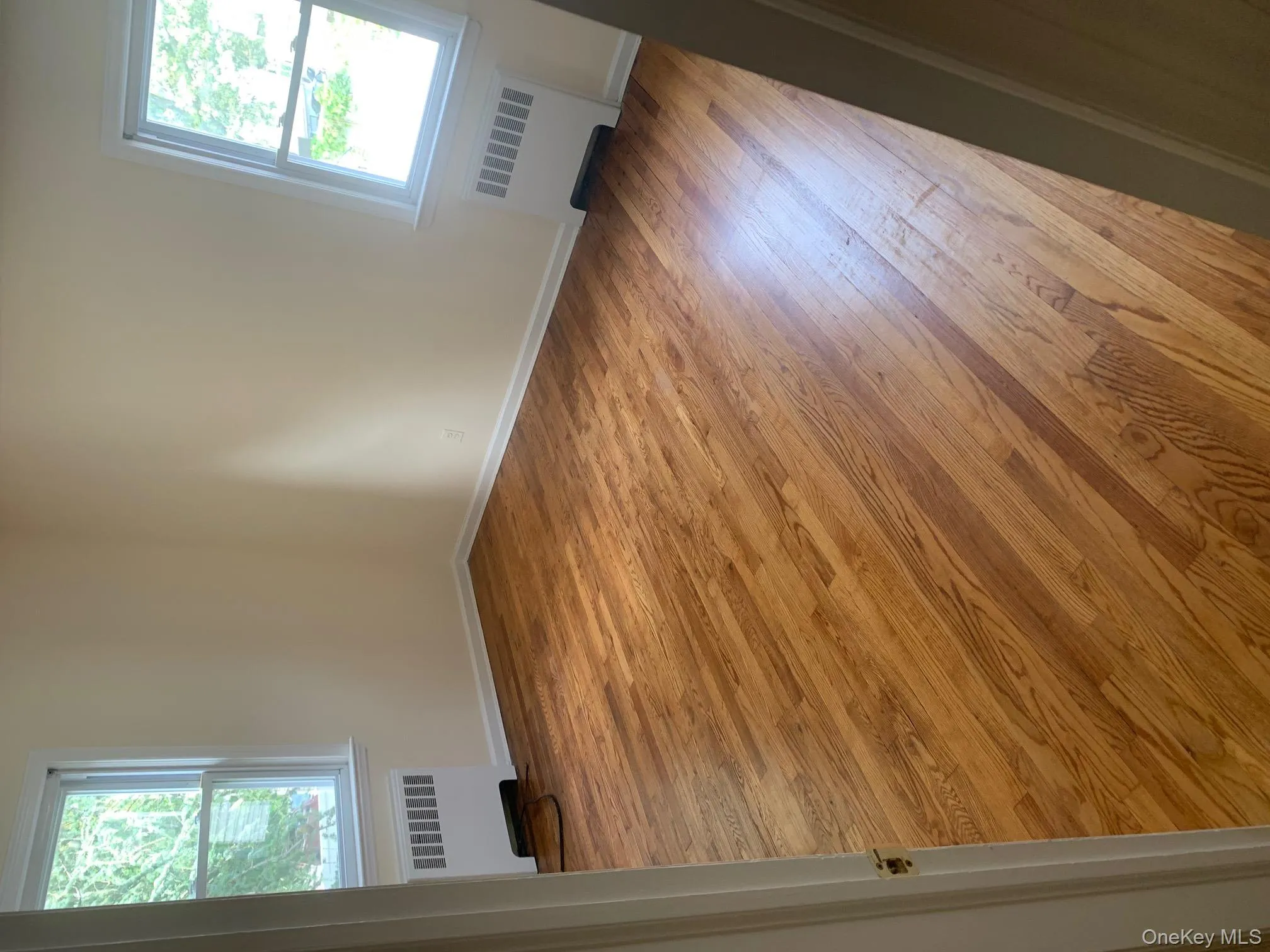 Spare room with light wood finished floors and radiator heating unit Spare room with light wood finished floors and radiator heating unit