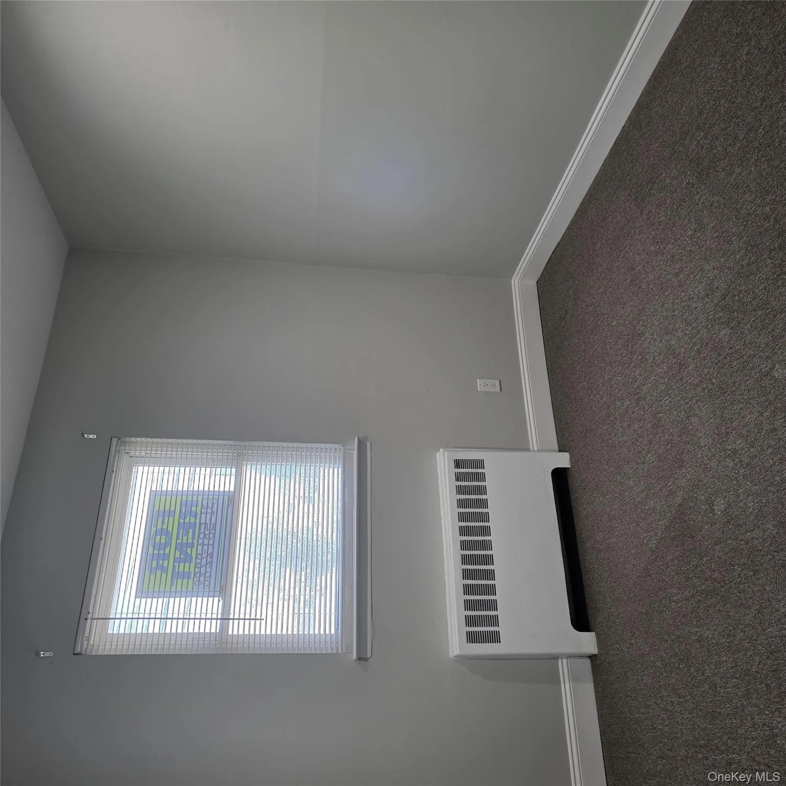 Unfurnished room with radiator heating unit and carpet flooring Unfurnished room with radiator heating unit and carpet flooring