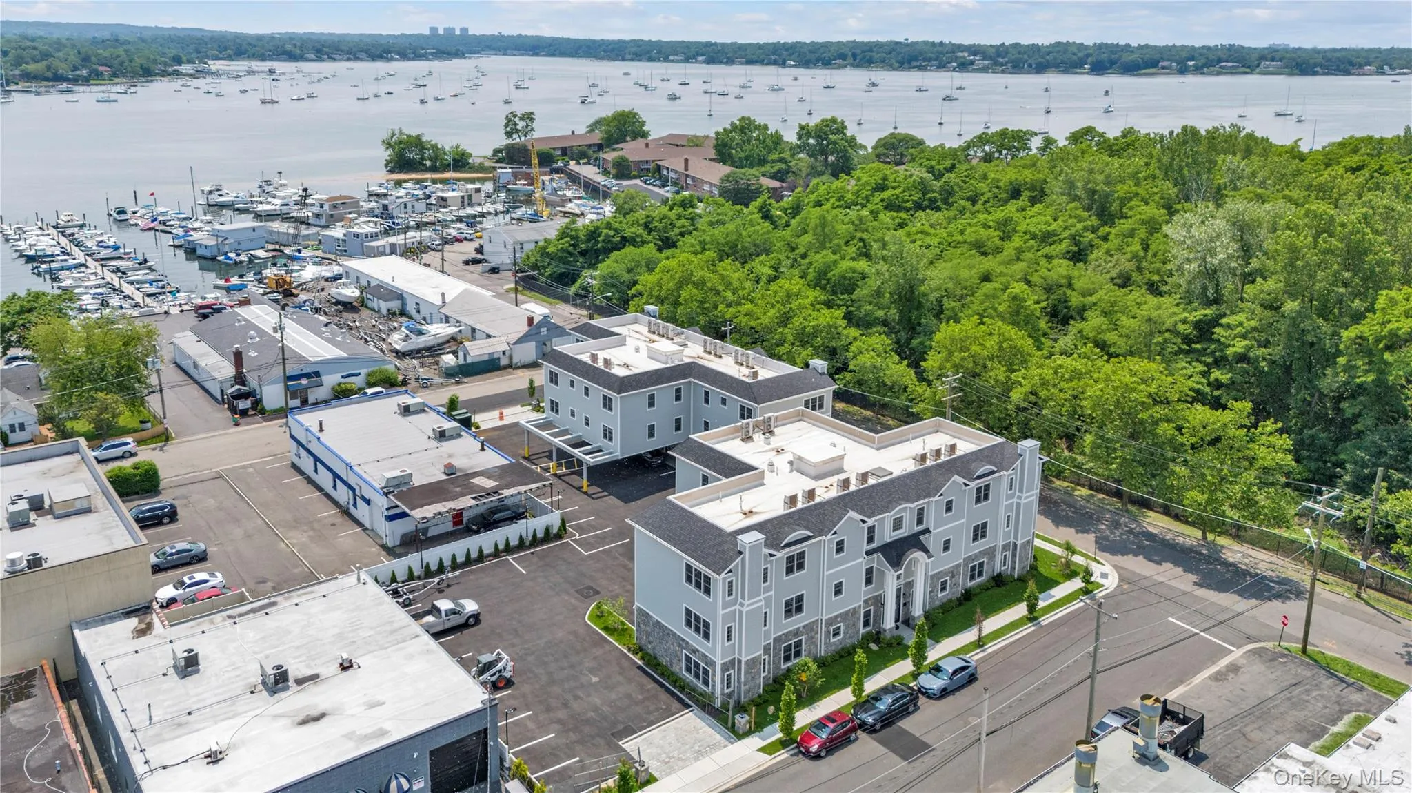 Drone / aerial view of a large body of water Drone / aerial view of a large body of water