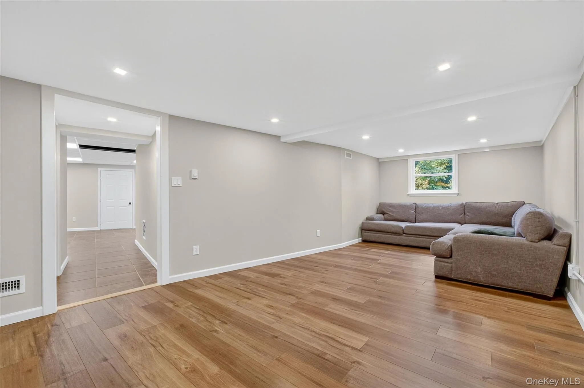 Rec room or theatre room featuring light wood-type flooring and recessed lighting Rec room or theatre room featuring light wood-type flooring and recessed lighting