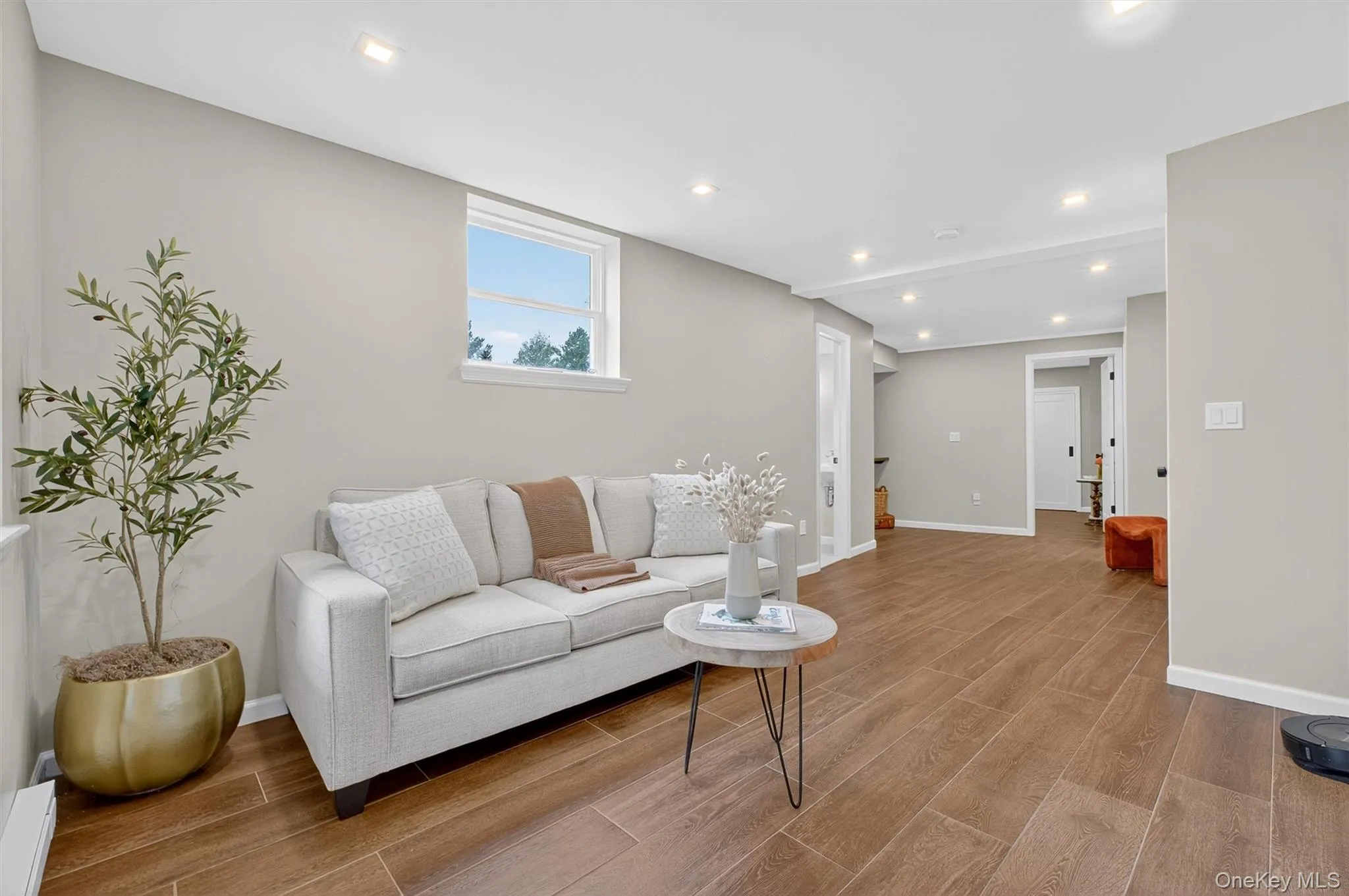 Sitting room featuring wood finish floors, recessed lighting Sitting room featuring wood finish floors, recessed lighting