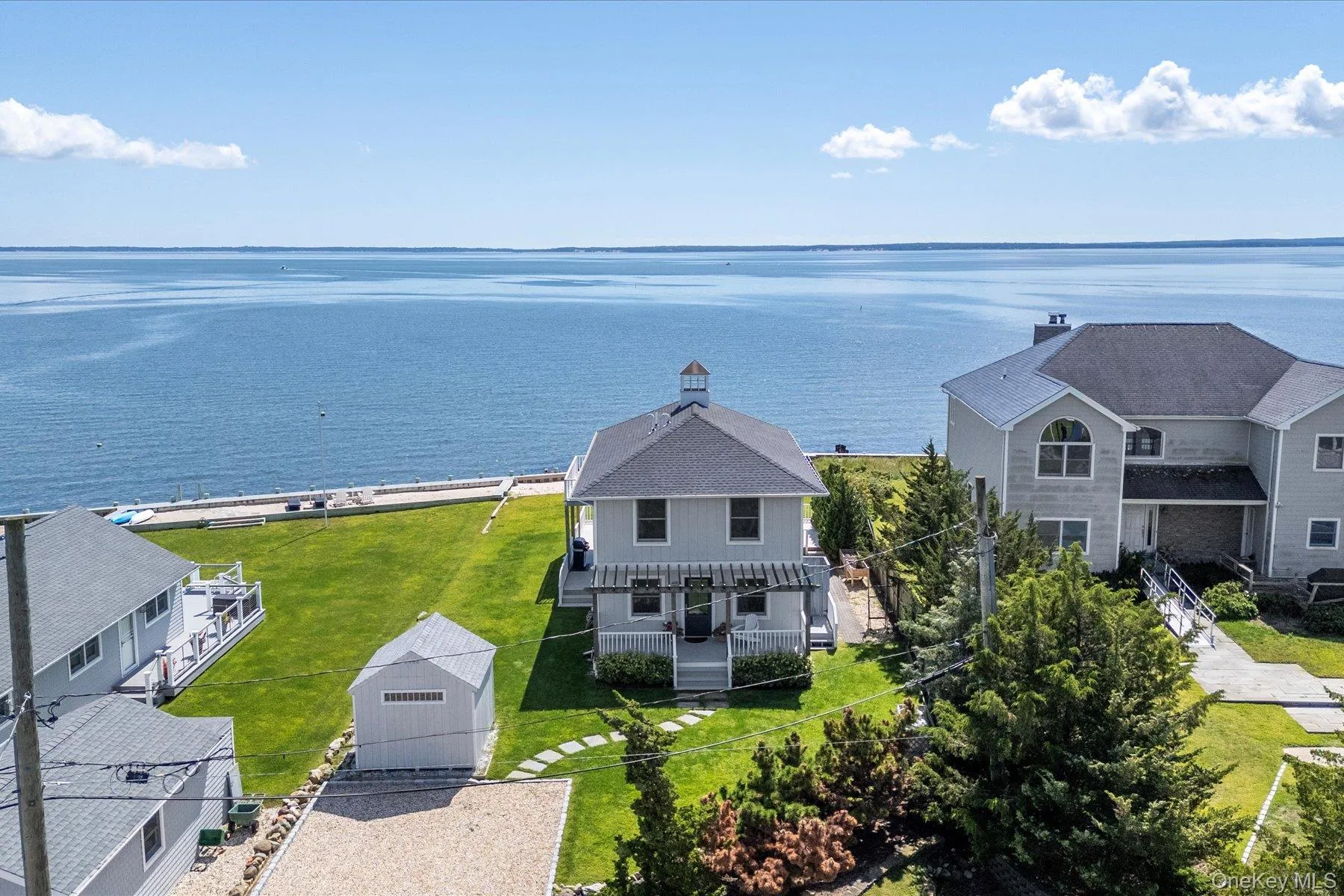 Unobstructed Peconic Bay vistas stretching to Southampton and the Shinnecock Canal. Unobstructed Peconic Bay vistas stretching to Southampton and the Shinnecock Canal.