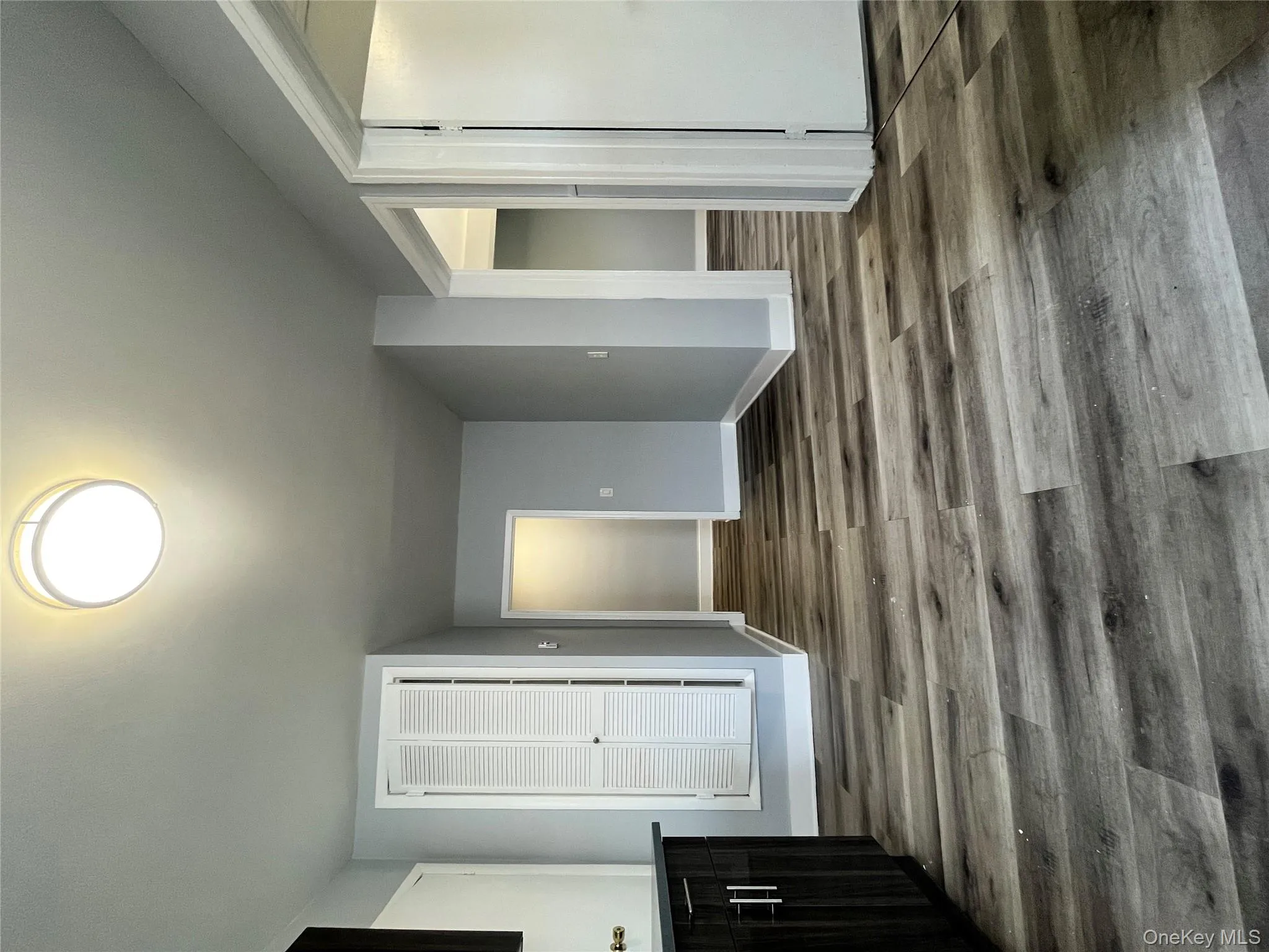 Unfurnished living room featuring dark wood finished floors Unfurnished living room featuring dark wood finished floors